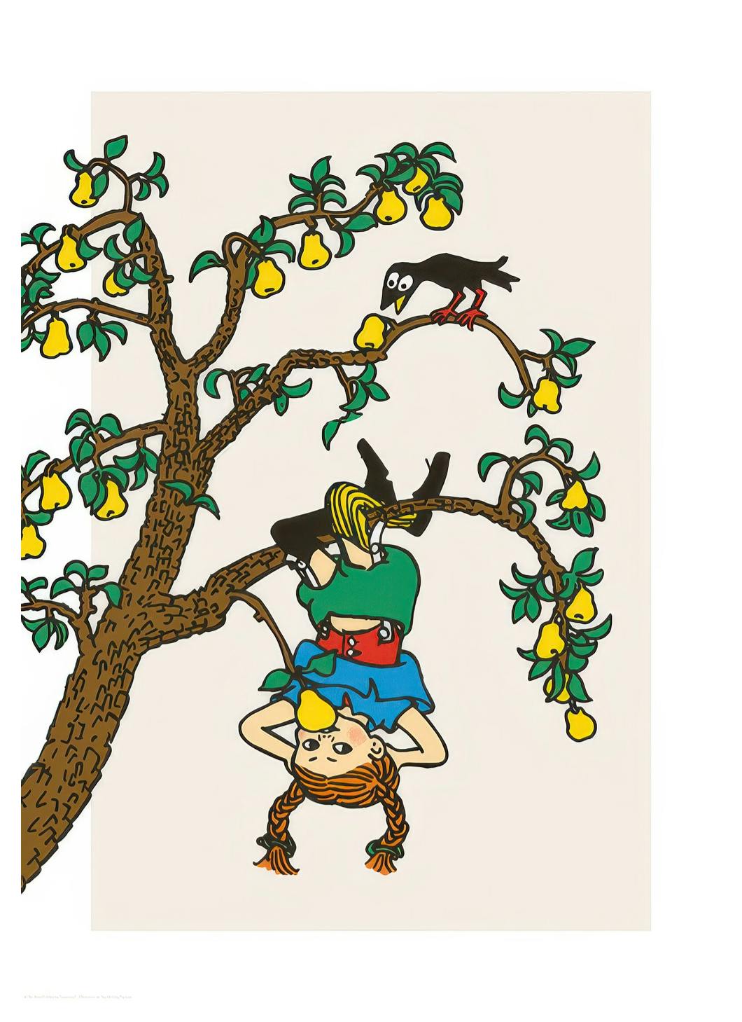 Prints - Pippi Longstocking in the Tree Print (21x30 cm) - Astrid Lindgren's posters