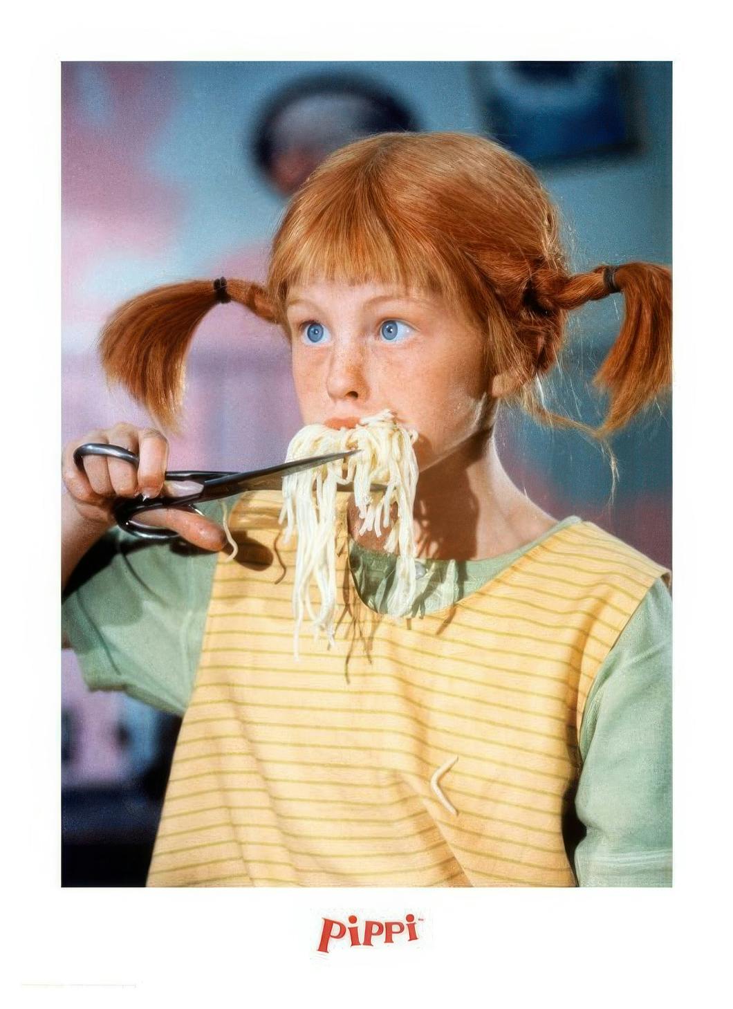 Prints - Pippi Longstocking Eats Spaghetti Print (30x40 cm) - Astrid Lindgren's posters