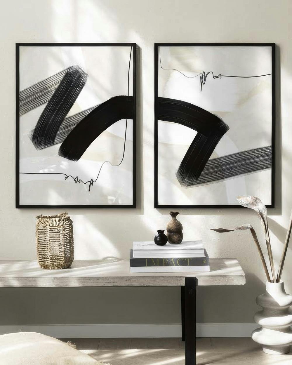 Abstract Wave Duo Lot de posters (50x70 cm) - Lot de posters