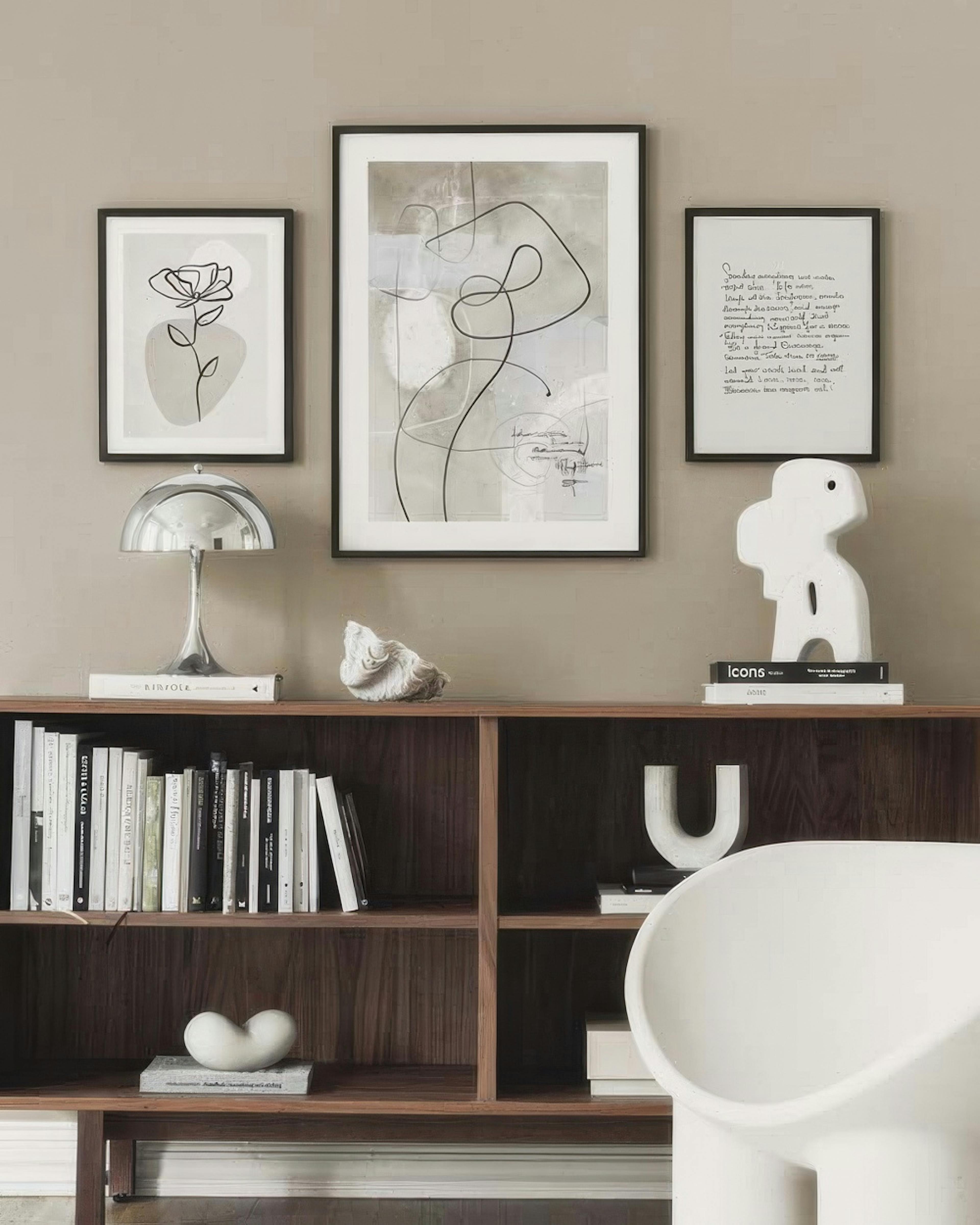 Abstract Line Art Trio pacchetto di poster 0