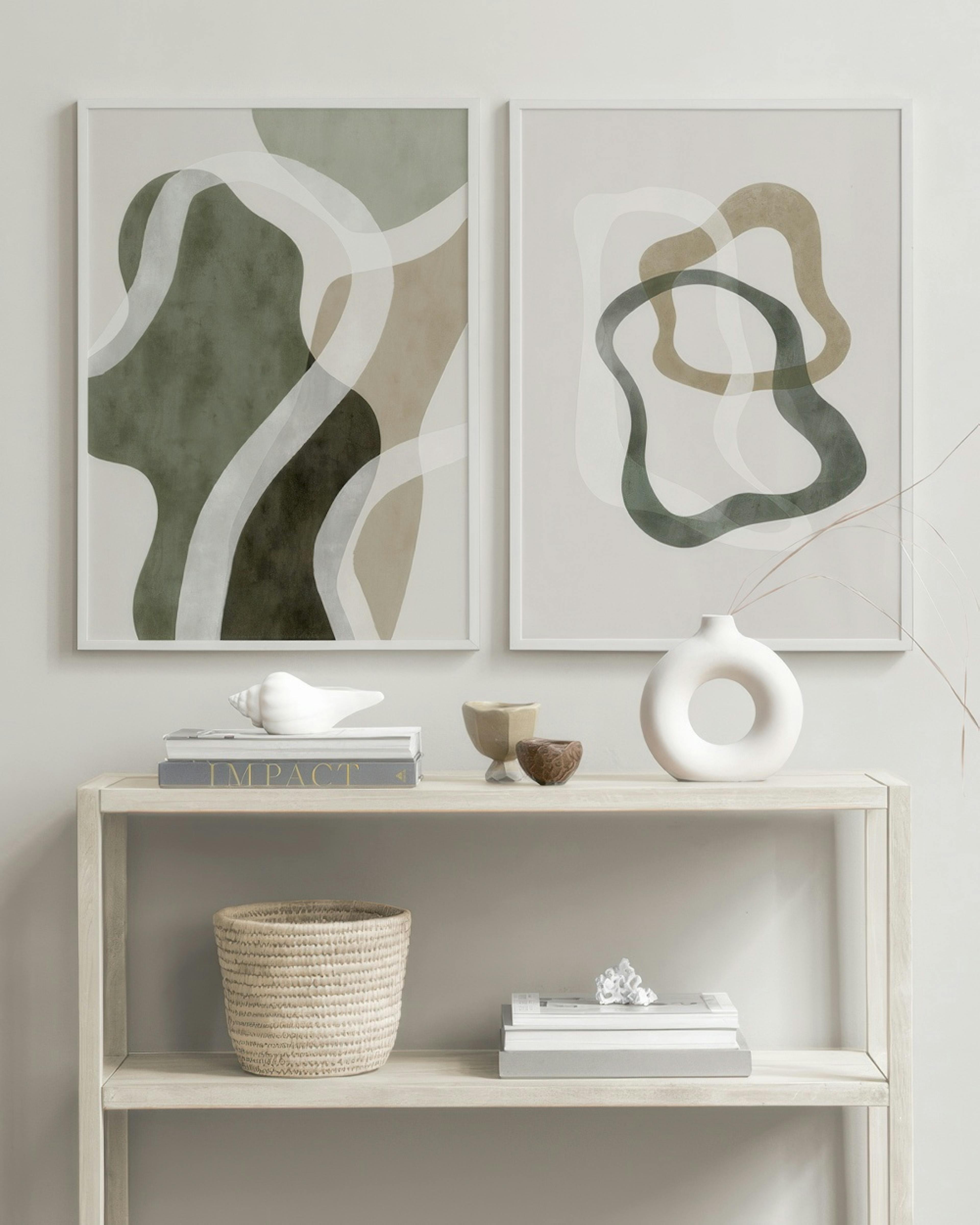 Abstract Green Shapes Duo Poster pack 0