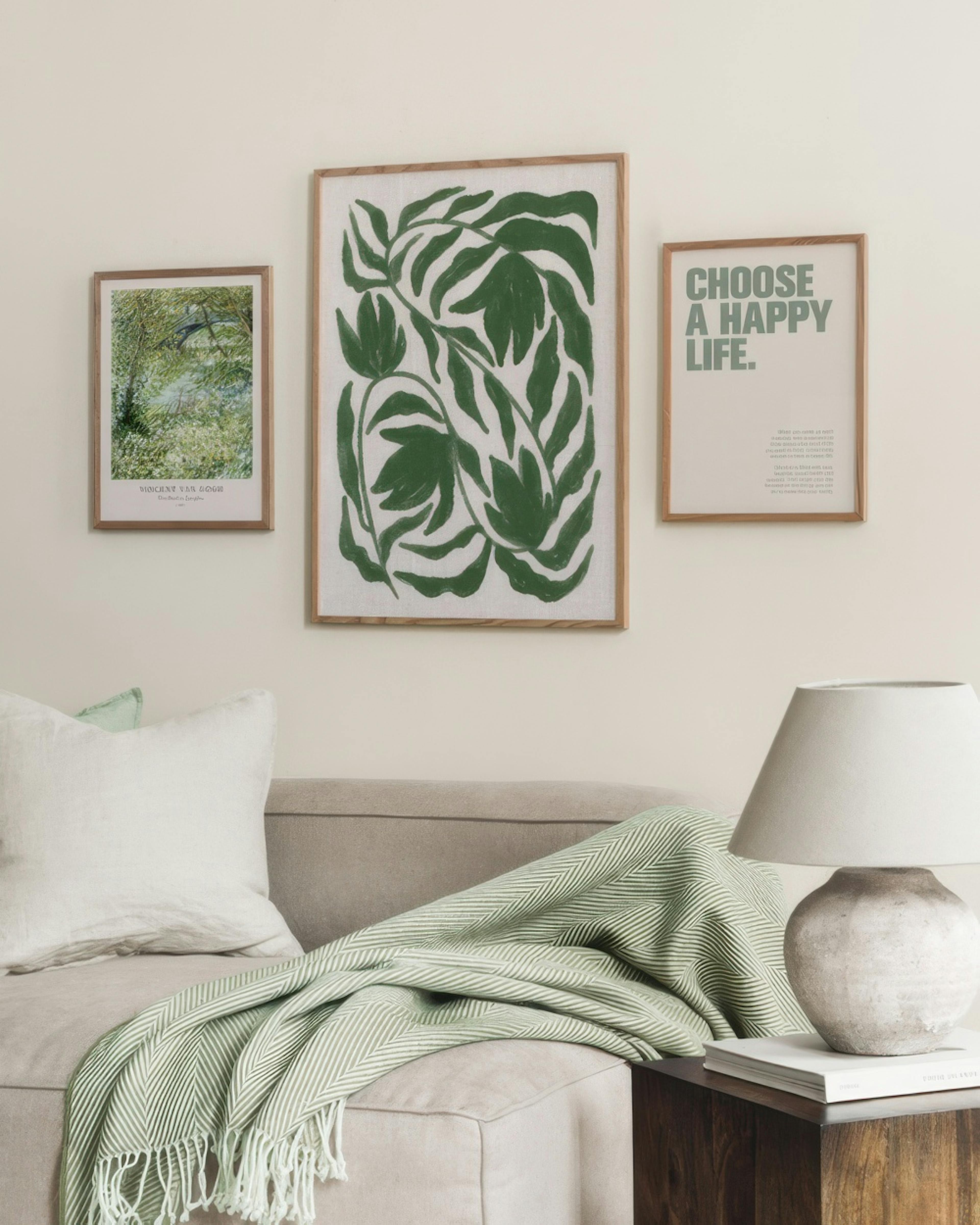 Green Botanical Trio Sada plakátů 0