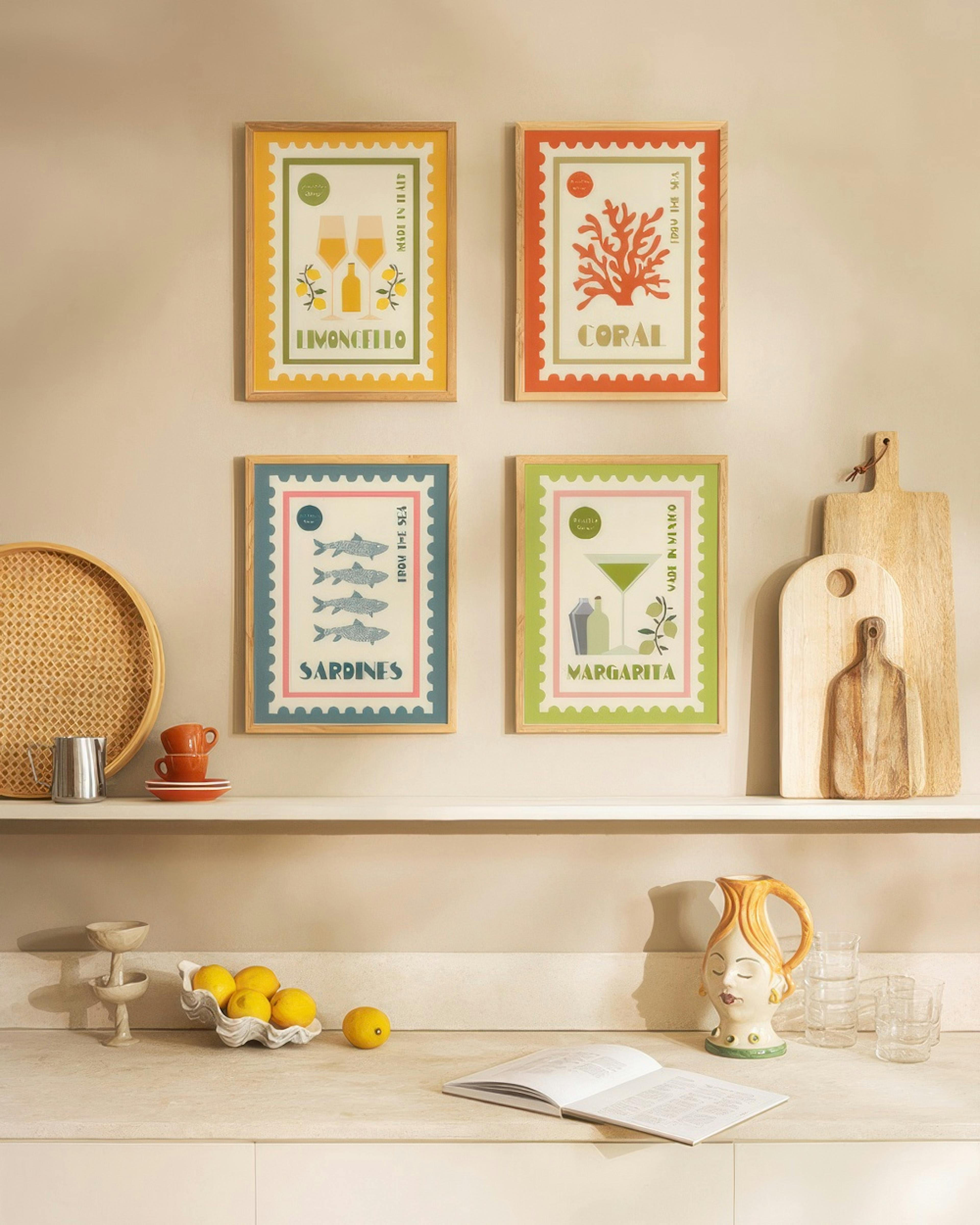 Colorful Stamp Collection Poster pack