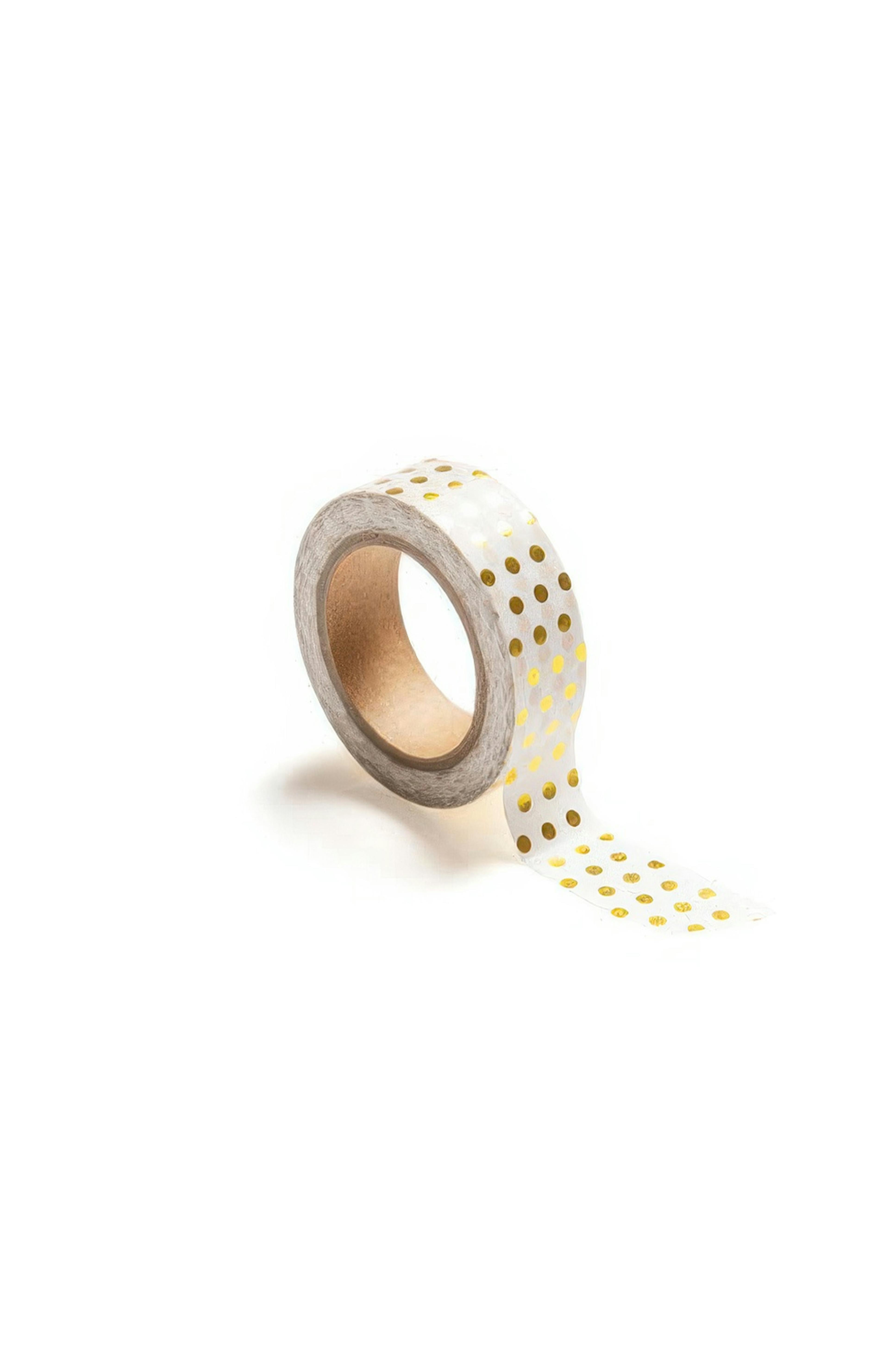 Washi tape, polka dot gold 0