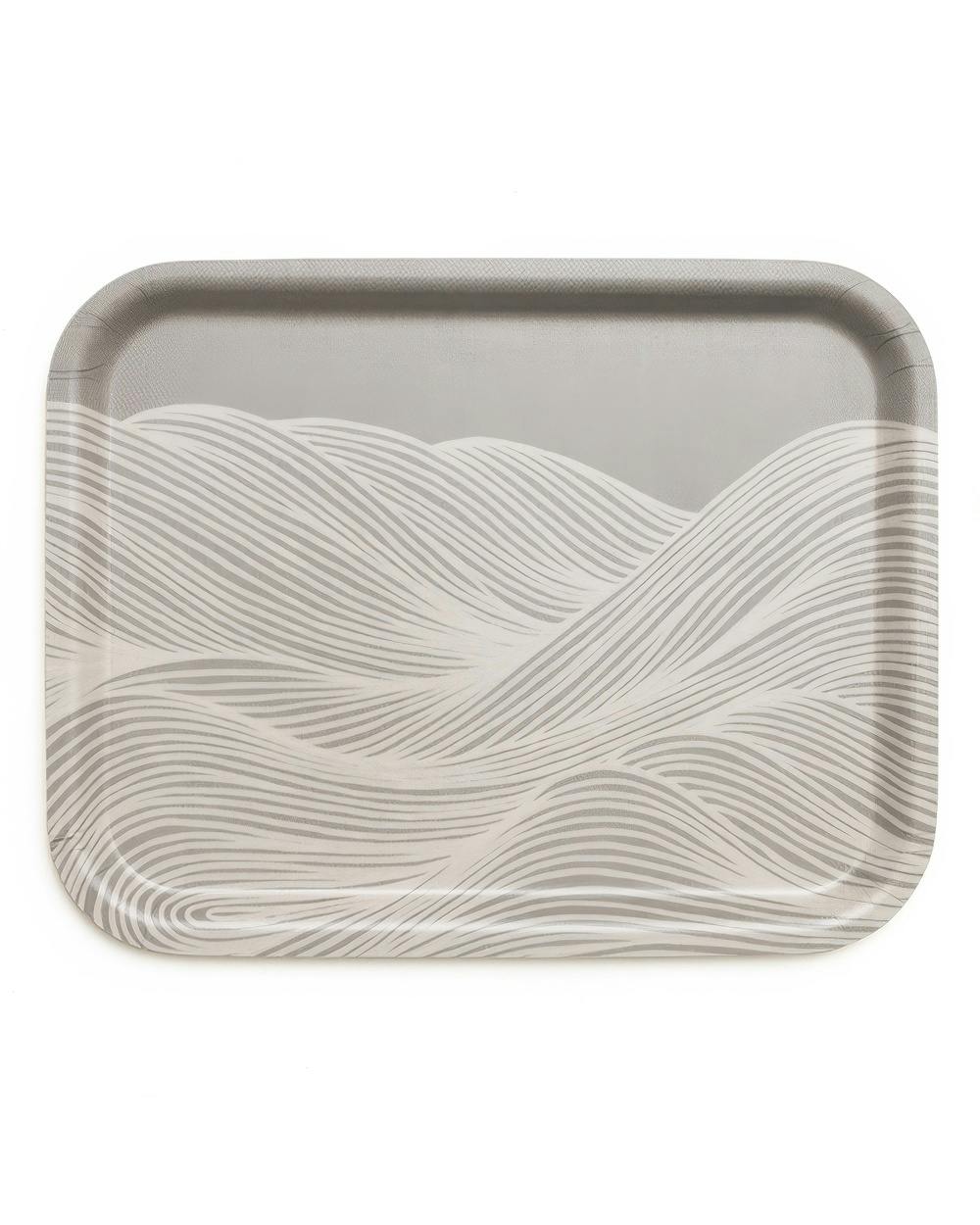 Line Wave Dark Tray (36x28 cm)