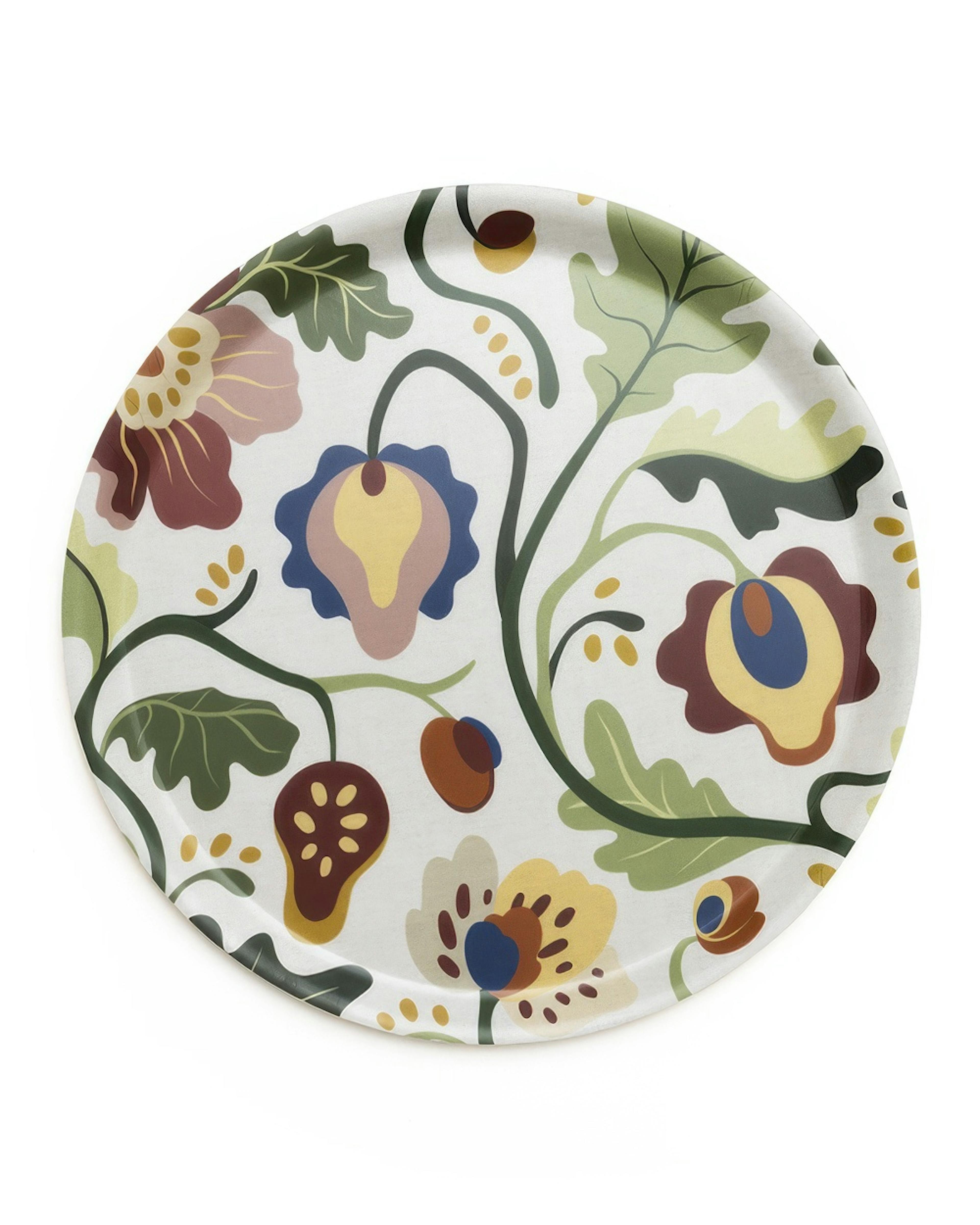 Colorful Garden Round Tray 0