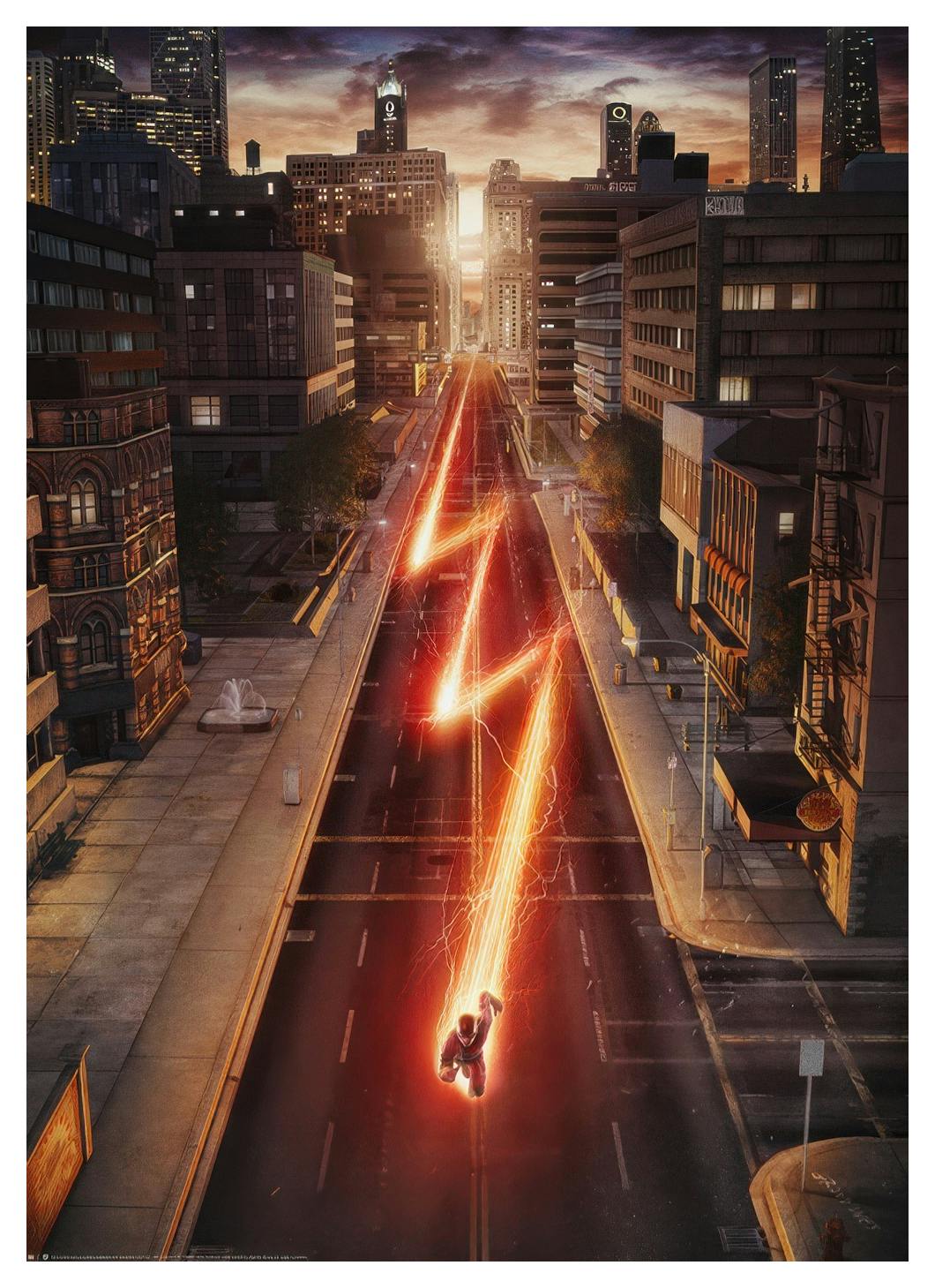 The Flash - Running in Central City Affiche (50x70 cm) - Films & Séries TV