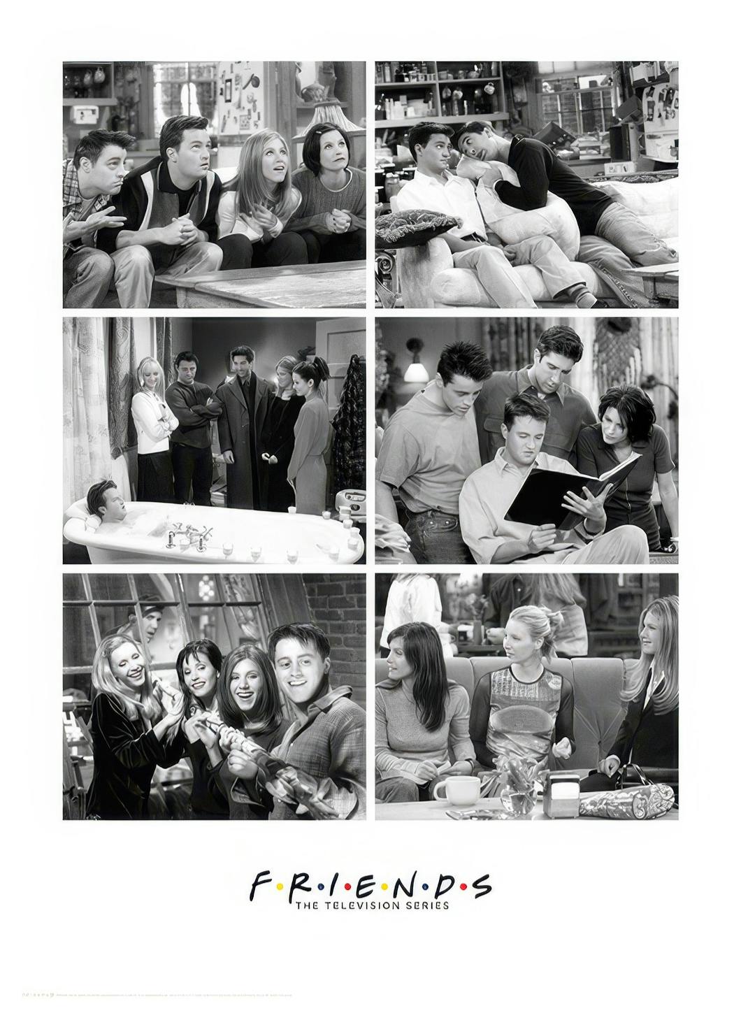 Friendsâ¢ - Photo Collage Poster (30x40 cm) - Zwart wit foto's