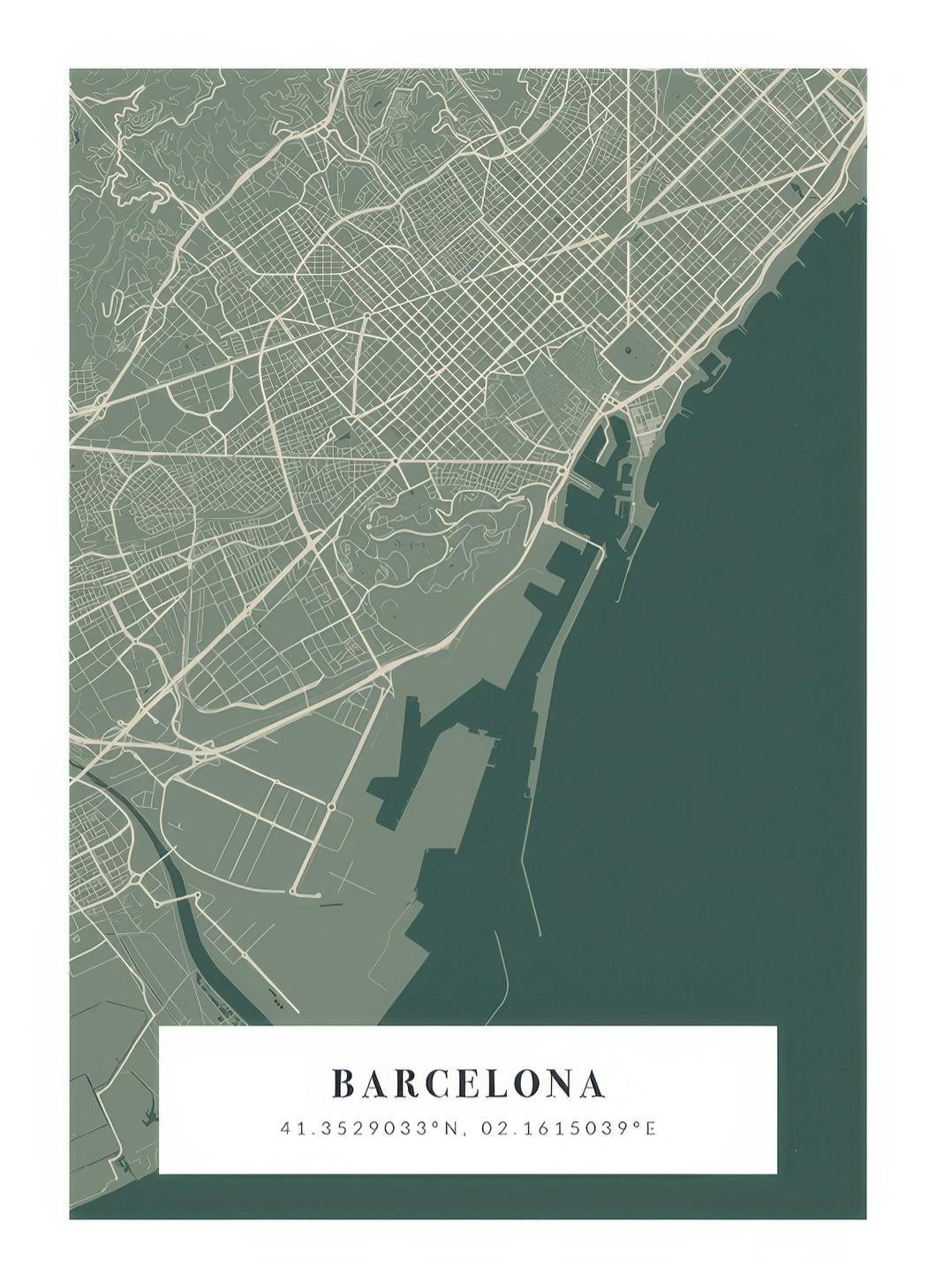 Prints - Map No1 Moss Personal (30x40 cm) - Personalised prints