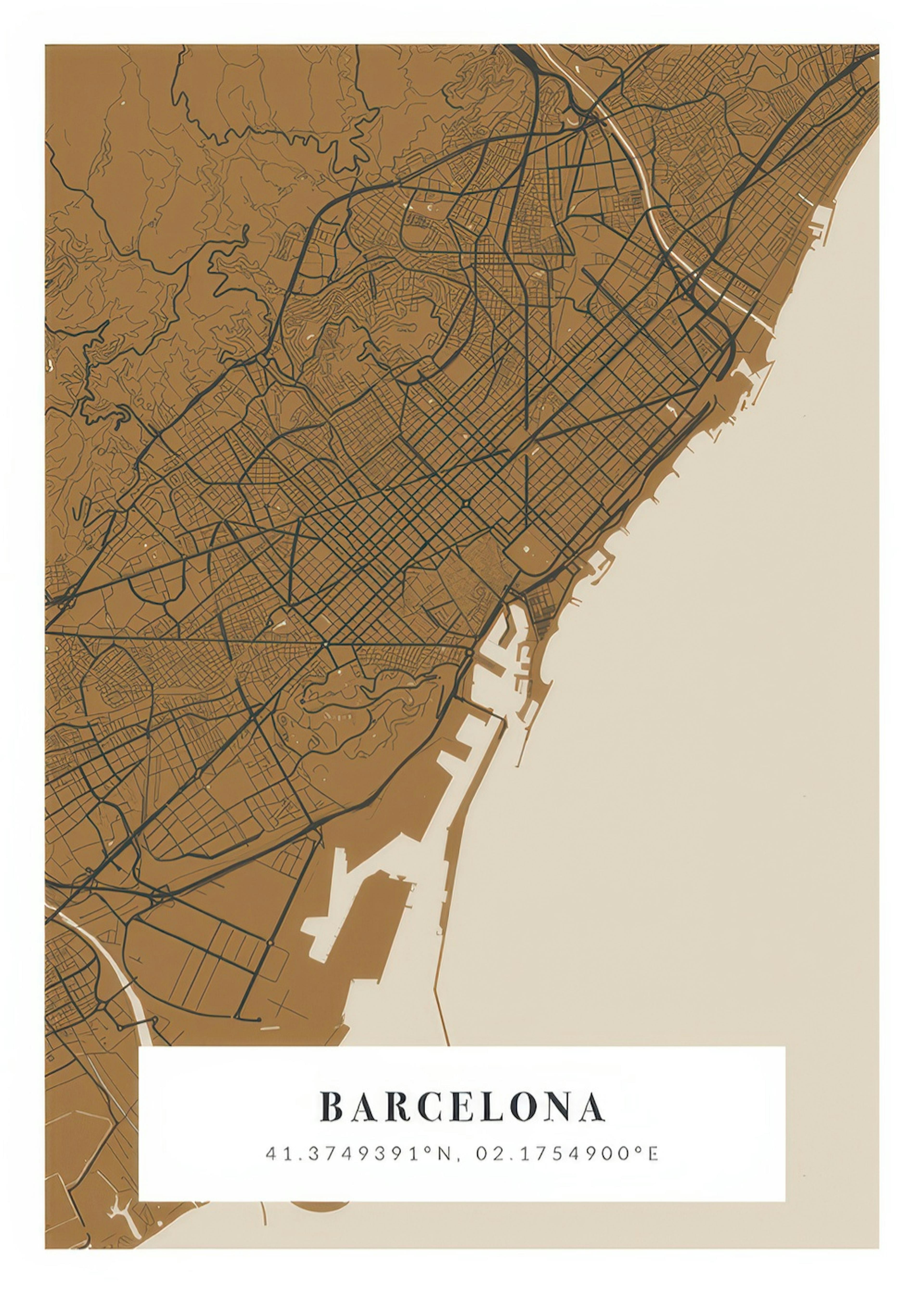 Map No1 Vintage Mustard Personal Poster 0