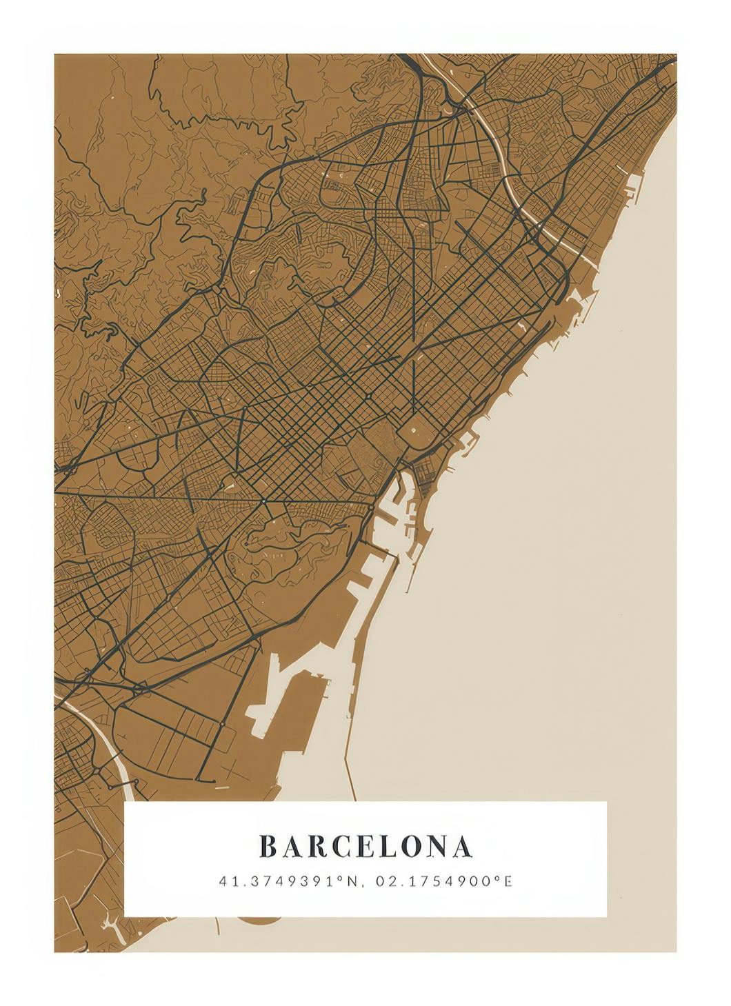 Map No1 Vintage Mustard Personal (50x70 cm)