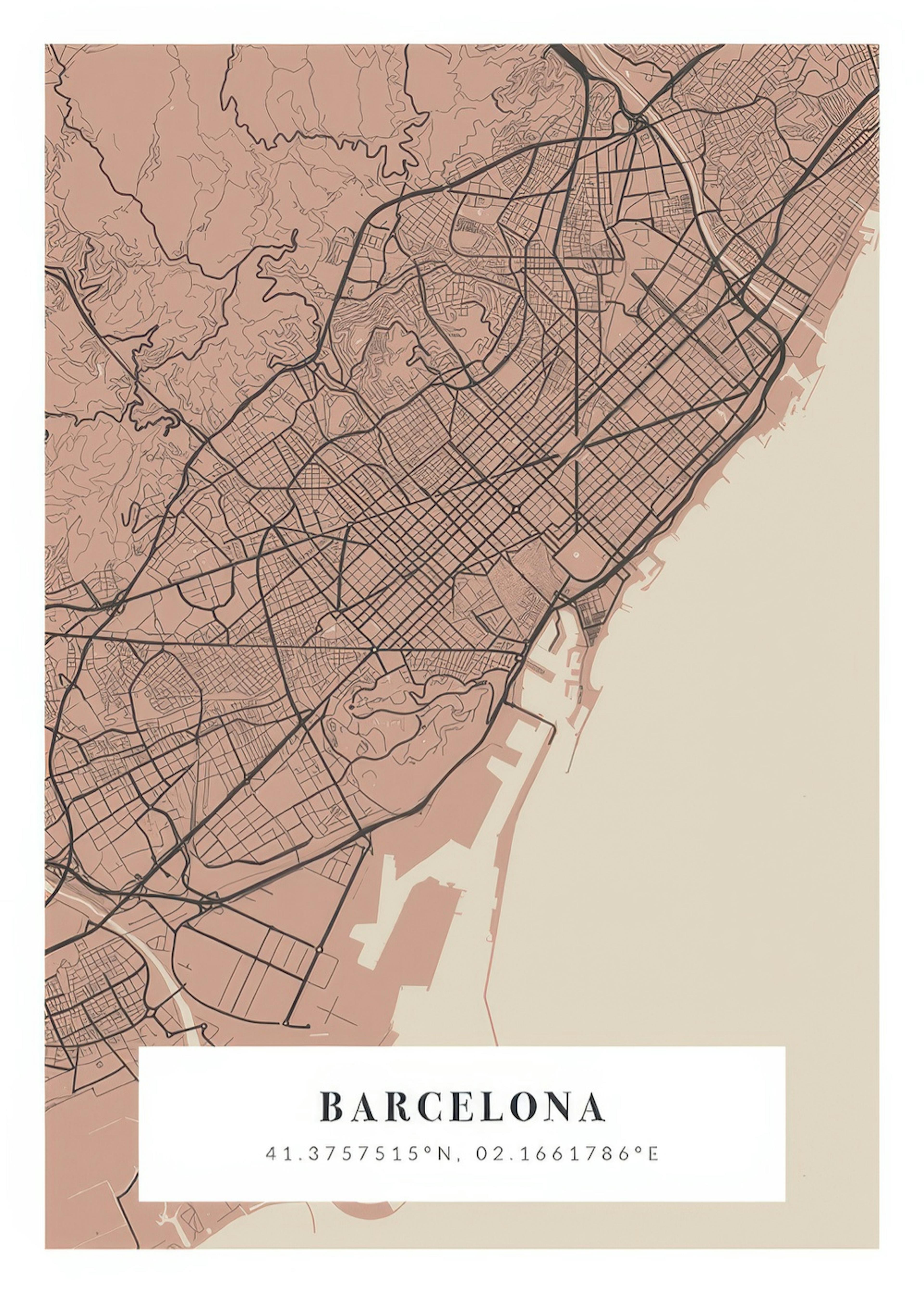 Map No1 Vintage Pink Personal Poster 0