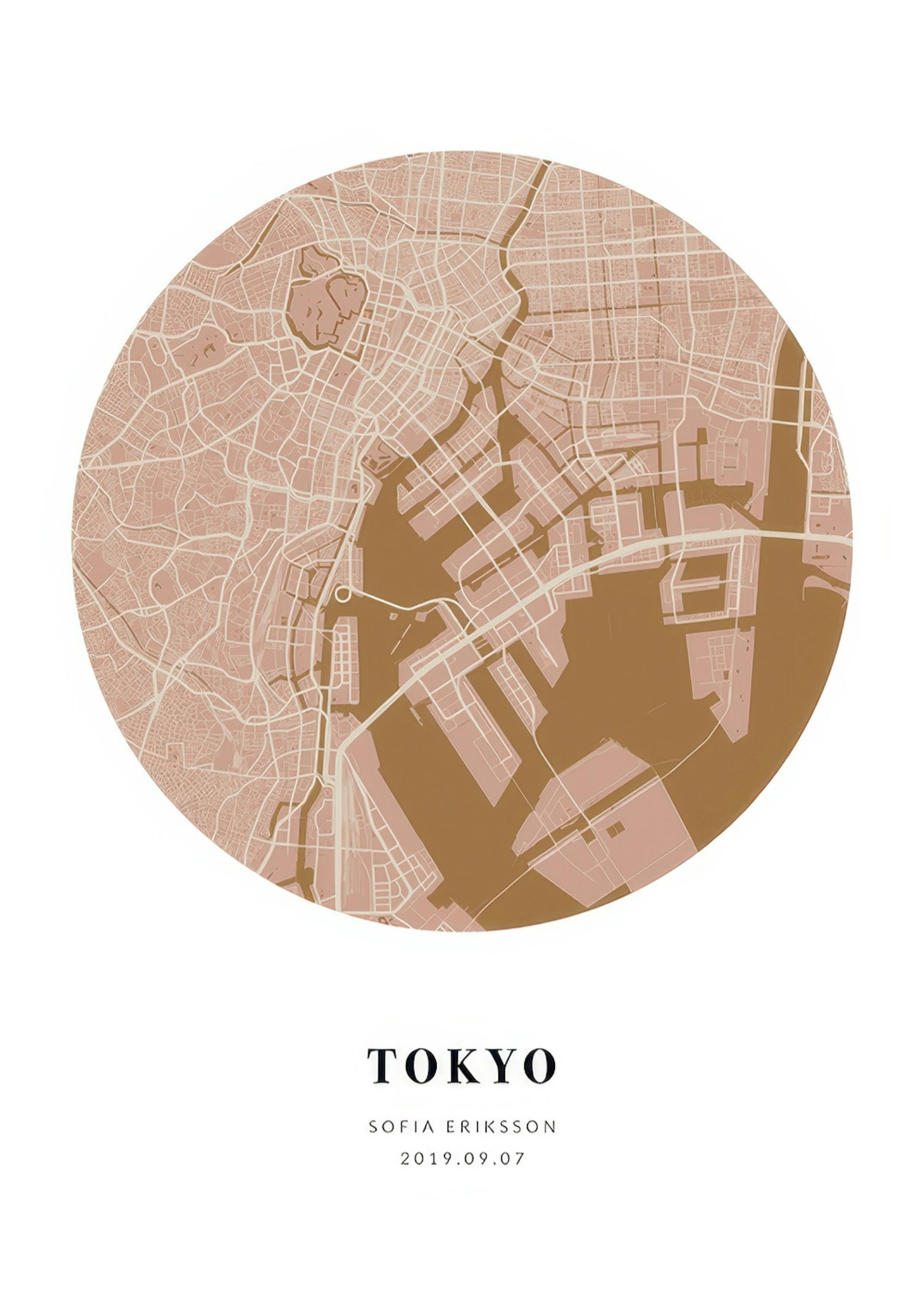 Globe Map Pink Mustard Personal Poster 0