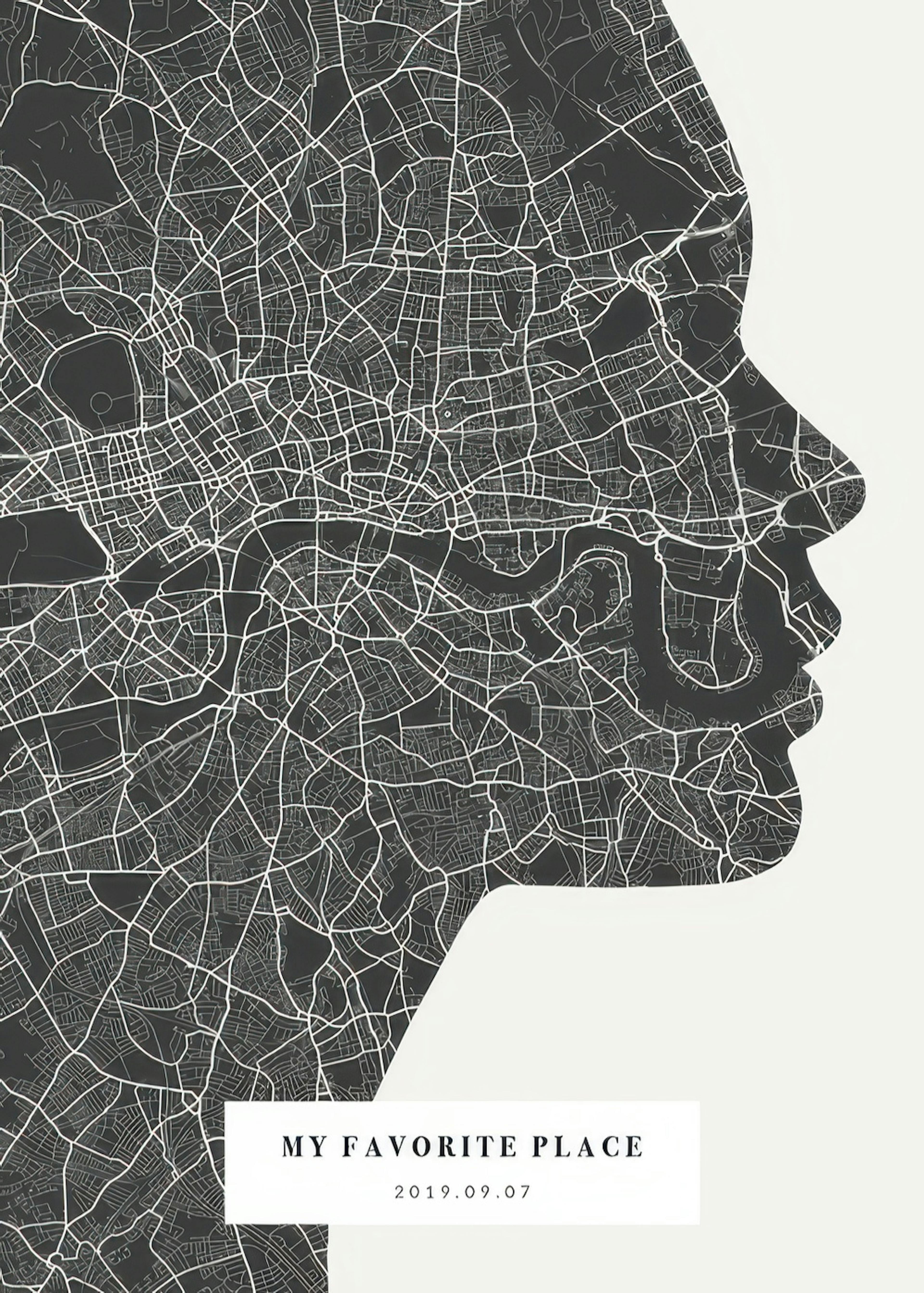 Silhouette Map Night Personal Poster 0