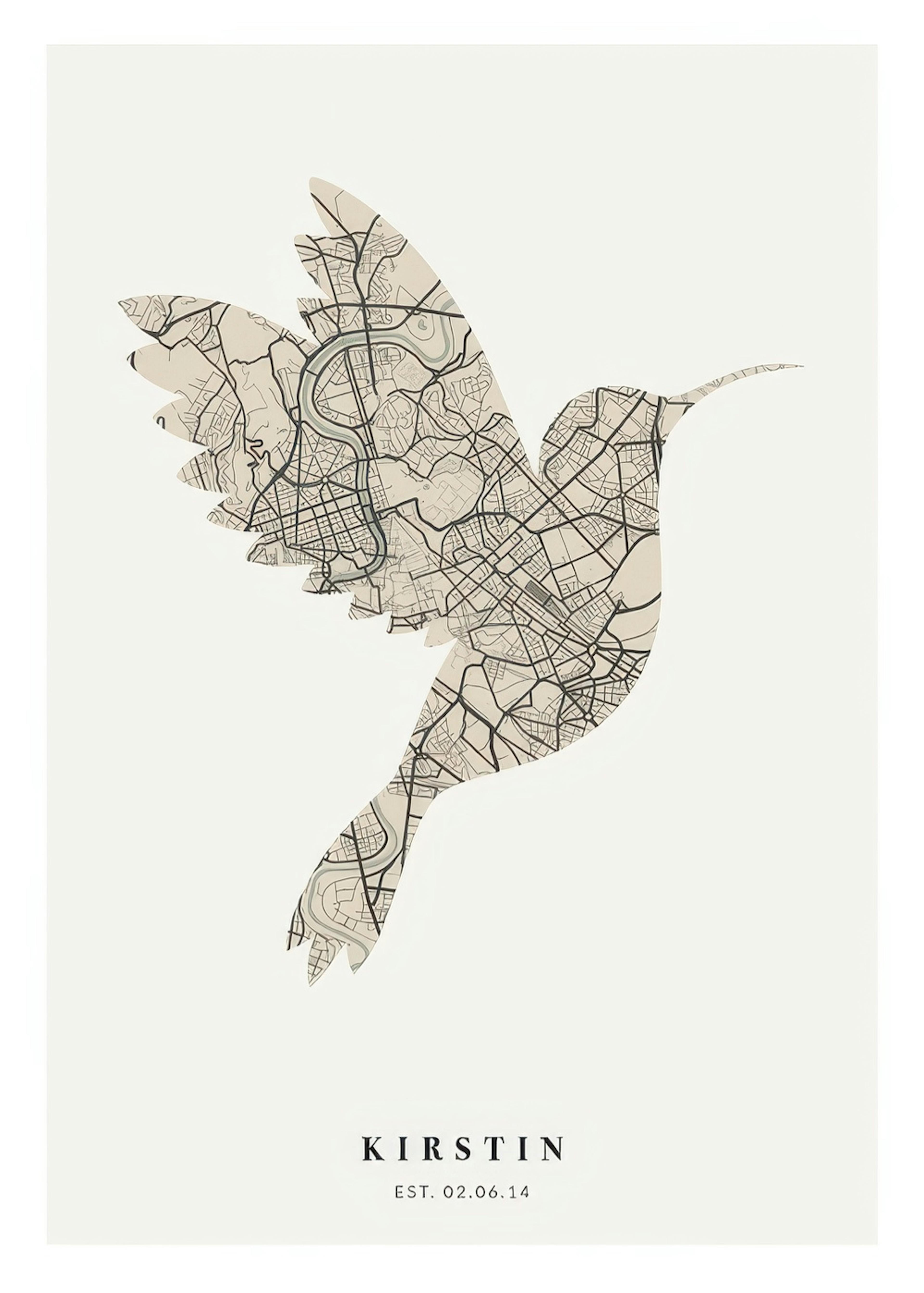 Bird Map Vintage Green Personal Poster 0