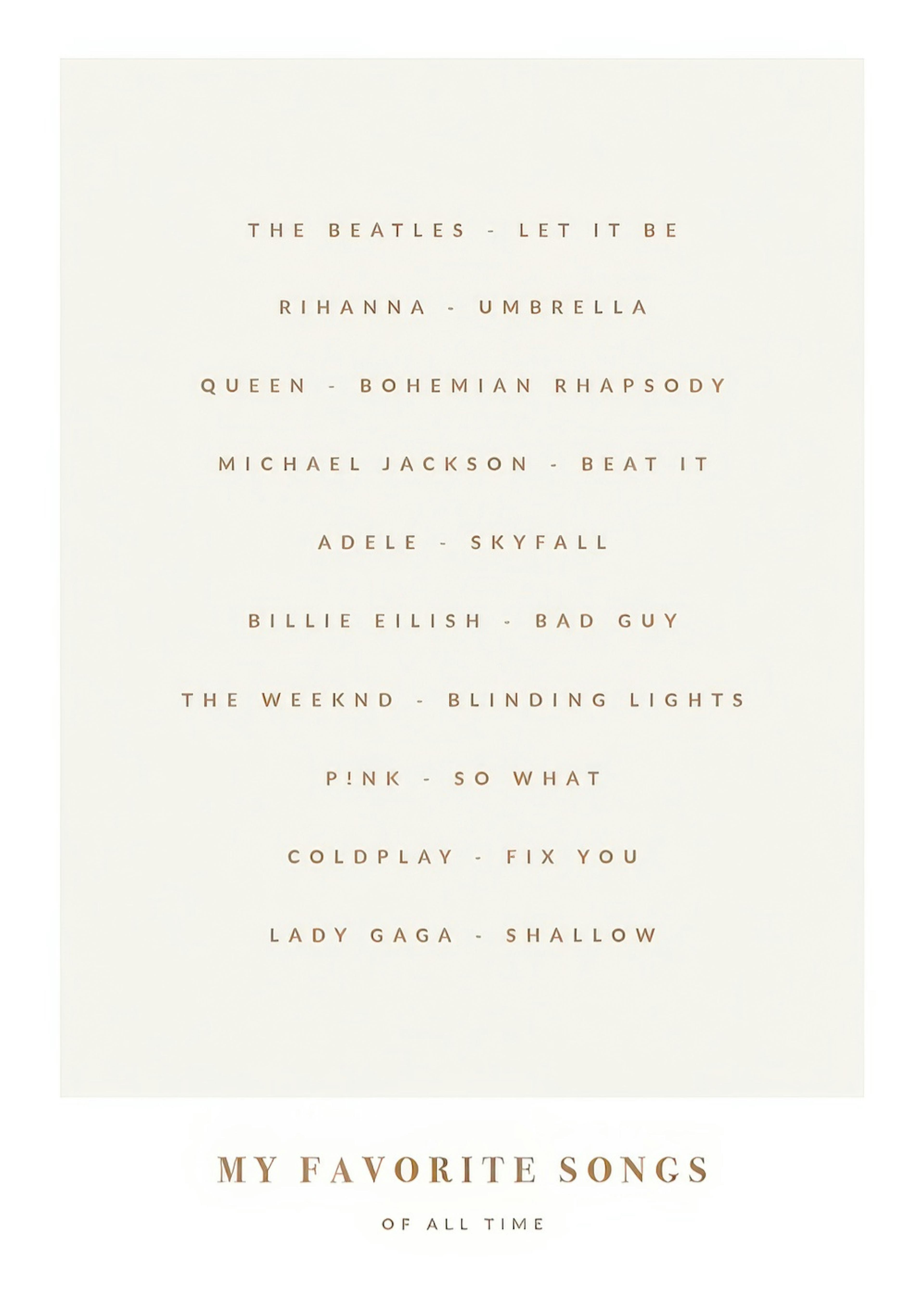 My Favorite Songs Beige Personal 0