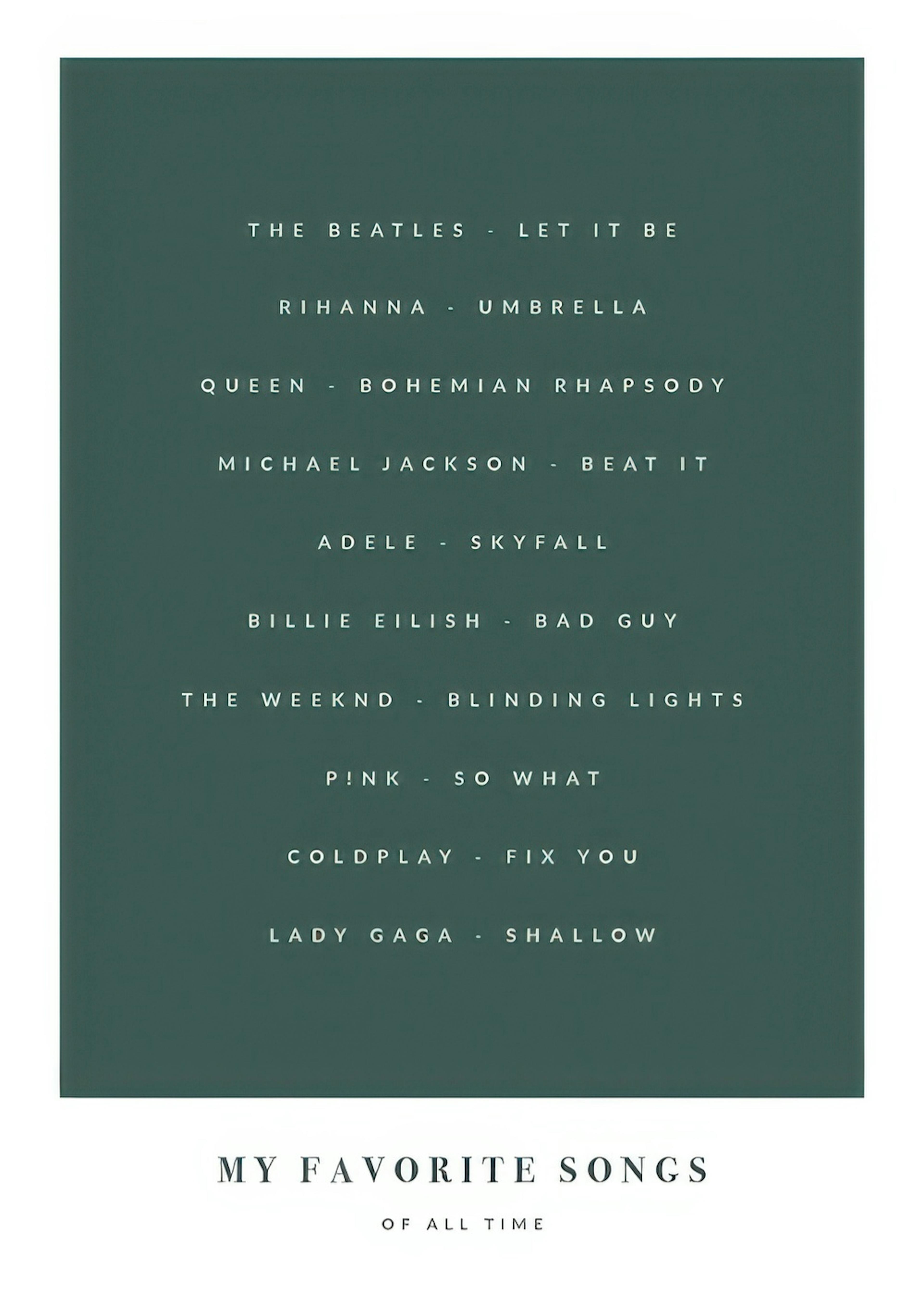 My Favorite Songs Green Personal 0