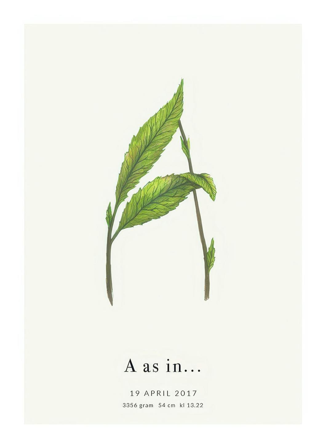 Botanic Letter A Personal Poster (30x40 cm)- Posters personalizados
