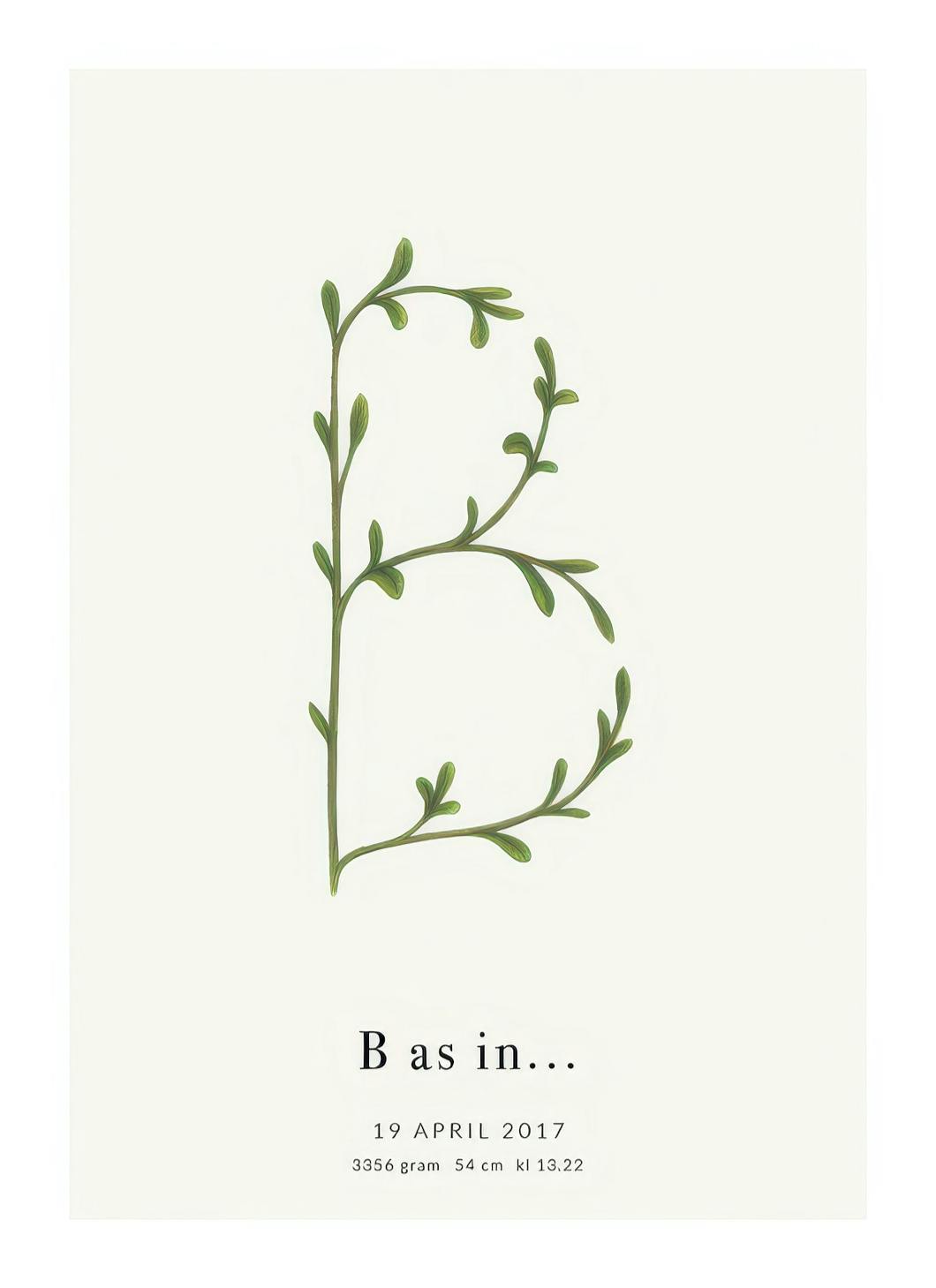 Prints - Botanic Letter B Personal (50x70 cm) - Personalised prints
