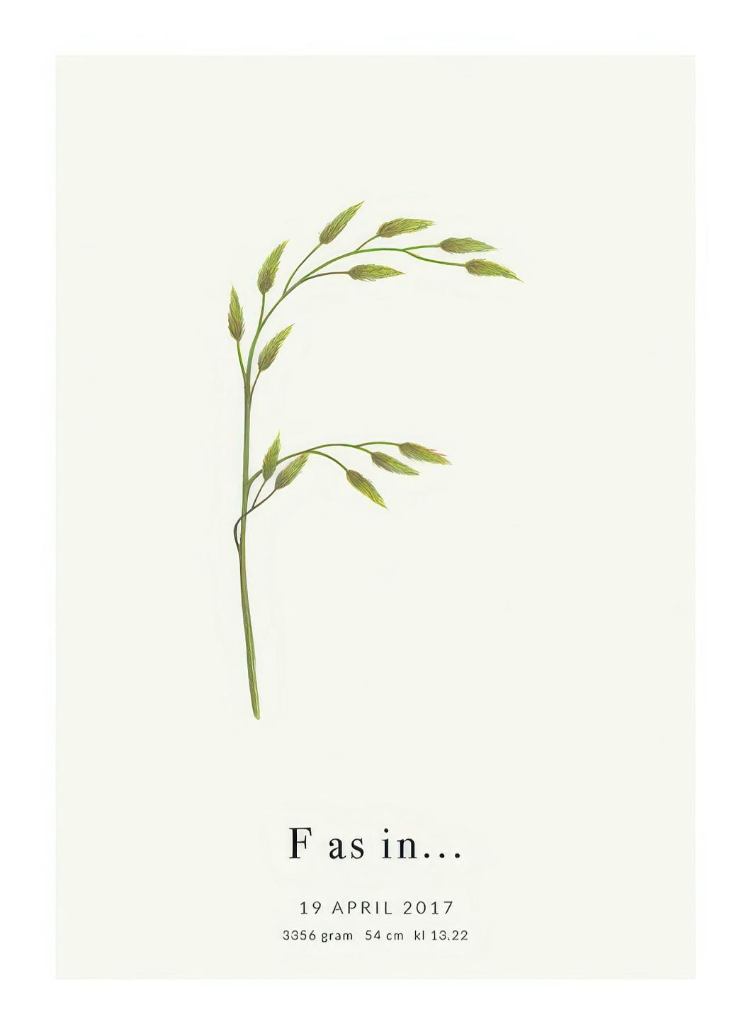 Botanic Letter F Personal Poster (50x70 cm)- Posters personalizados
