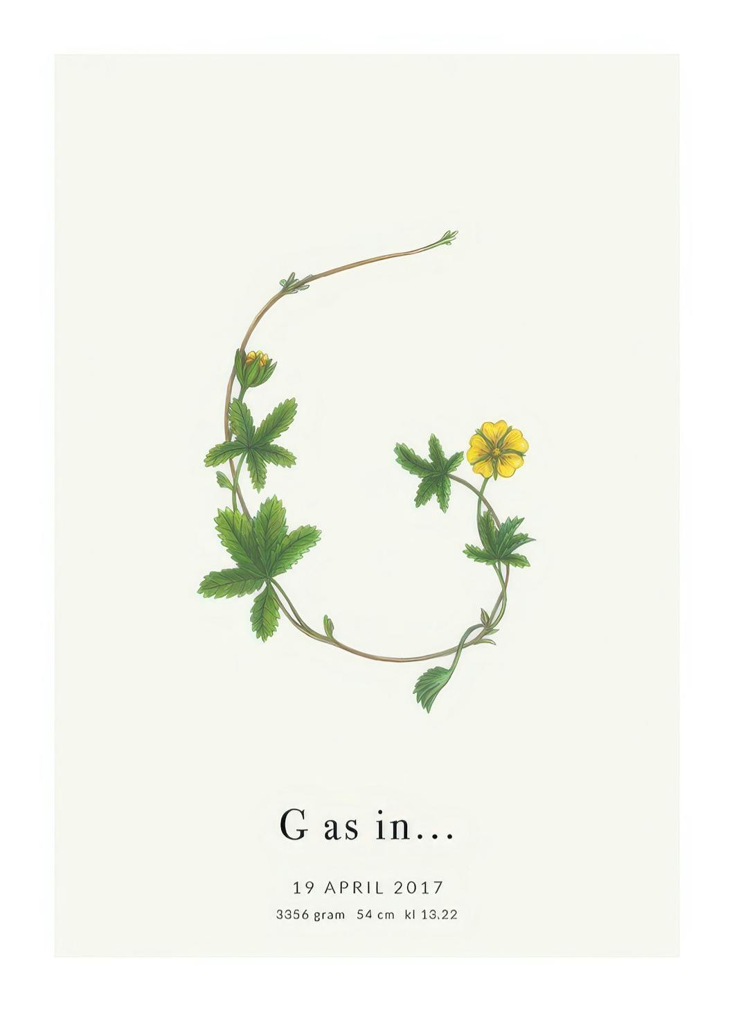 Prints - Botanic Letter G Personal (50x70 cm) - Personalised prints