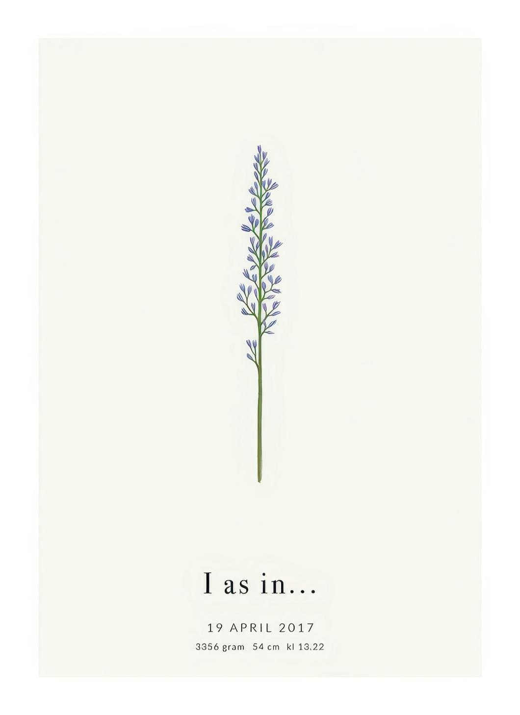 Botanic Letter I Personal Poster (50x70 cm)- Posters personalizados