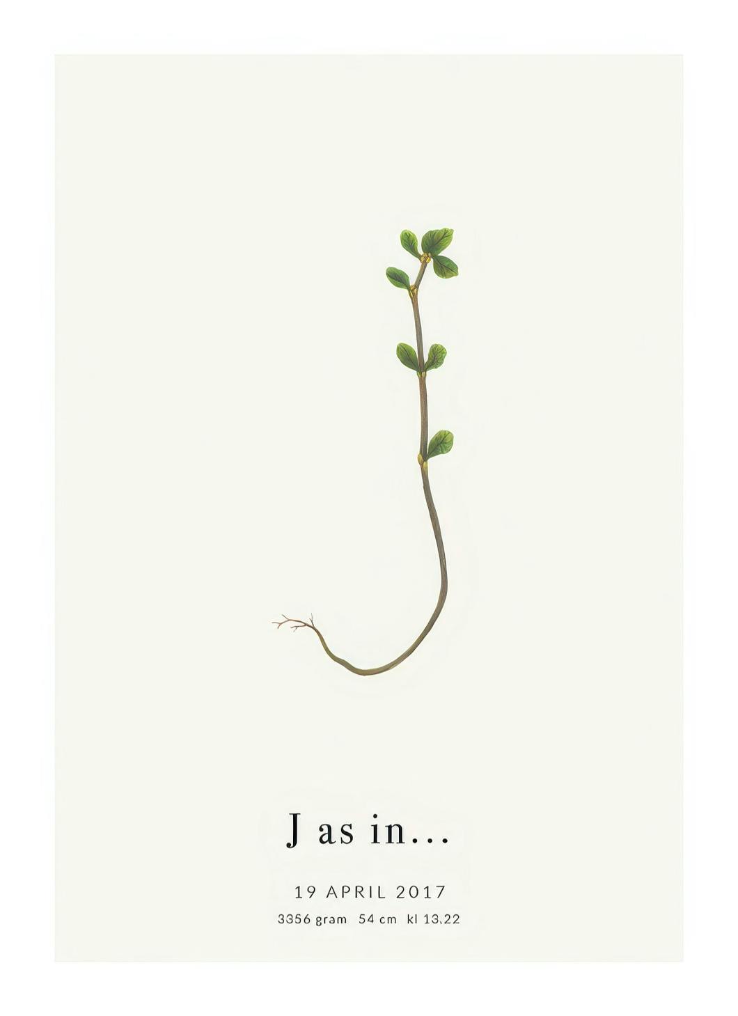 Prints - Botanic Letter J Personal (30x40 cm) - Personalised prints