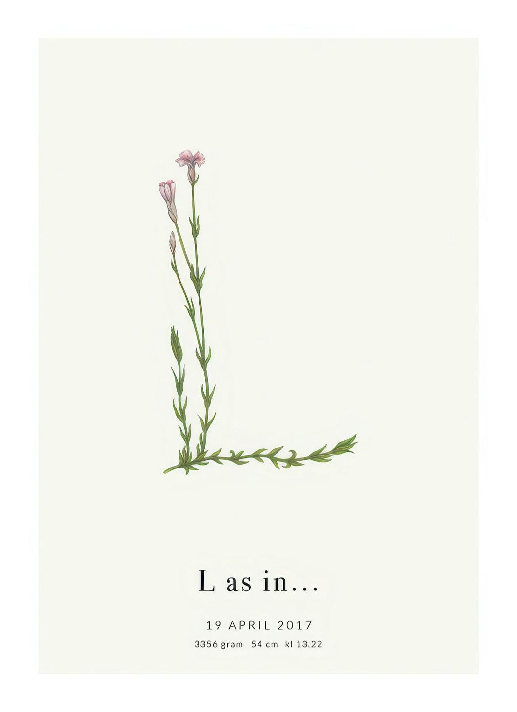 Prints - Botanic Letter L Personal (50x70 cm) - Personalised prints