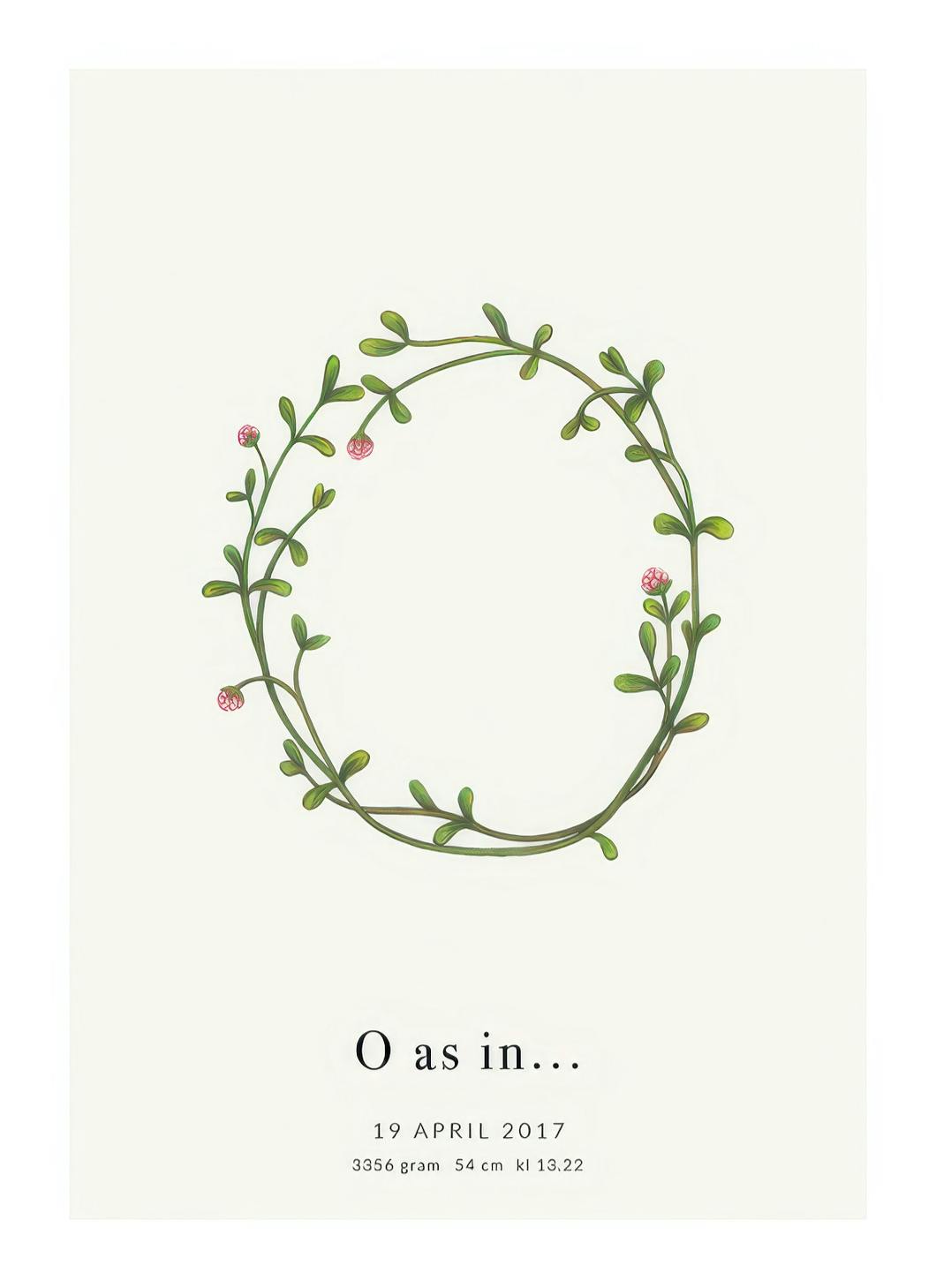 Prints - Botanic Letter O Personal (50x70 cm) - Personalised prints