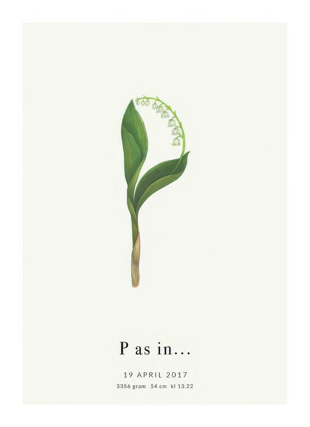 Botanic Letter P Personal Poster (30x40 cm)- Poster personalizzati