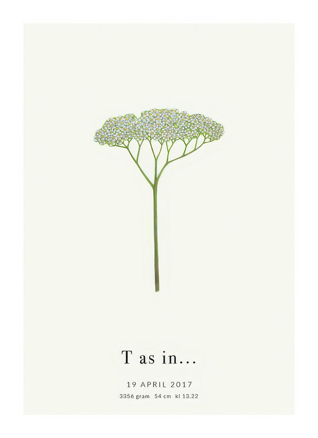 Botanic Letter T Personal Poster (50x70 cm)- Posters personalizados