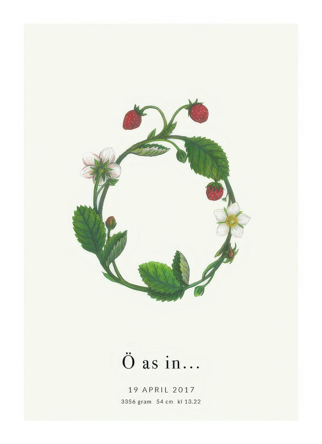 Botanic Letter Ö Personal Plakat (30x40 cm) - Plakater > Personlige posters