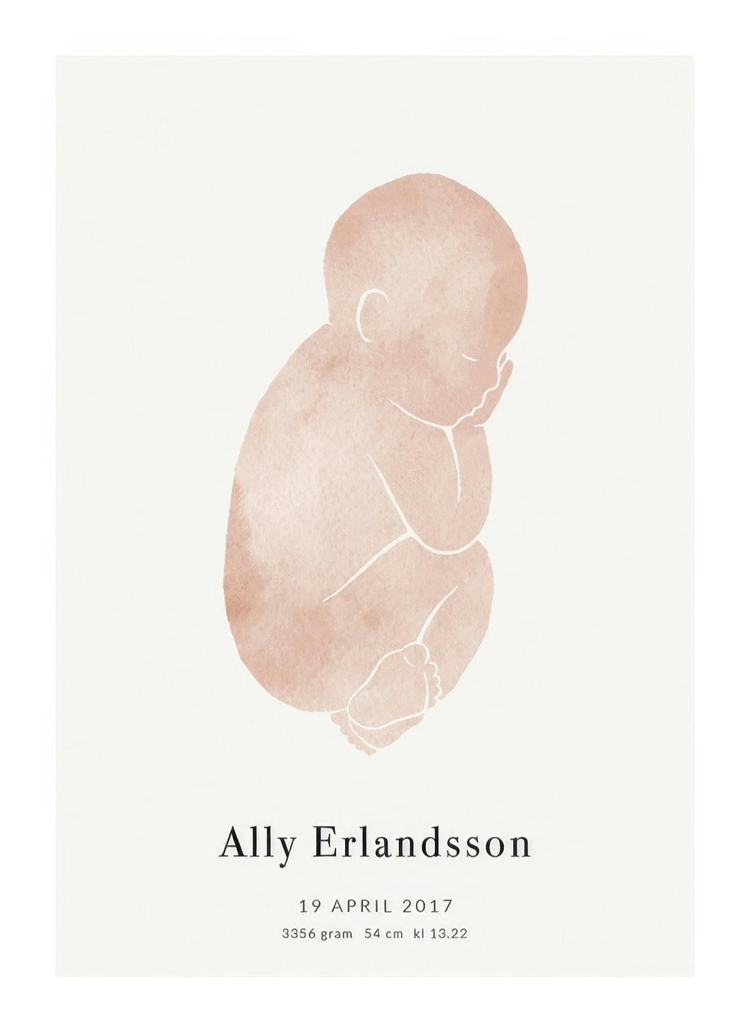 Baby Pink Personal Affiche (30x40 cm) - Affiches personnalisées