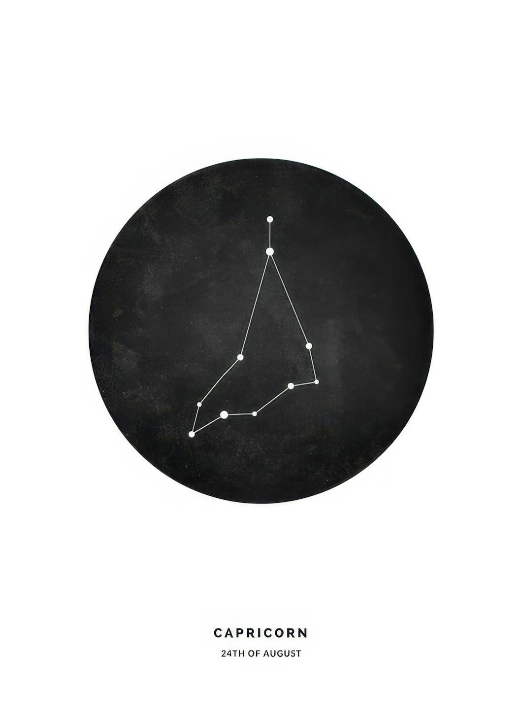 Star Sign Black Capricorn Personal Poster (50x70 cm)- Posters personalizados