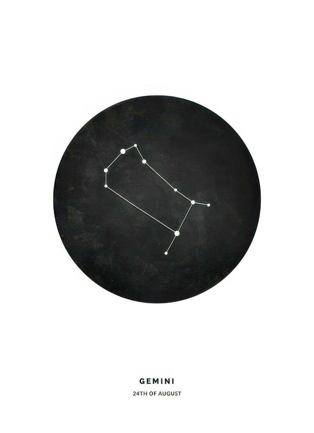 Star Sign Black Gemini Personal (30x40 cm)