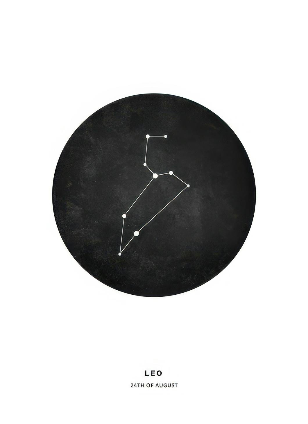 Star Sign Black Leo Personal Poster (50x70 cm) - Gepersonaliseerde posters
