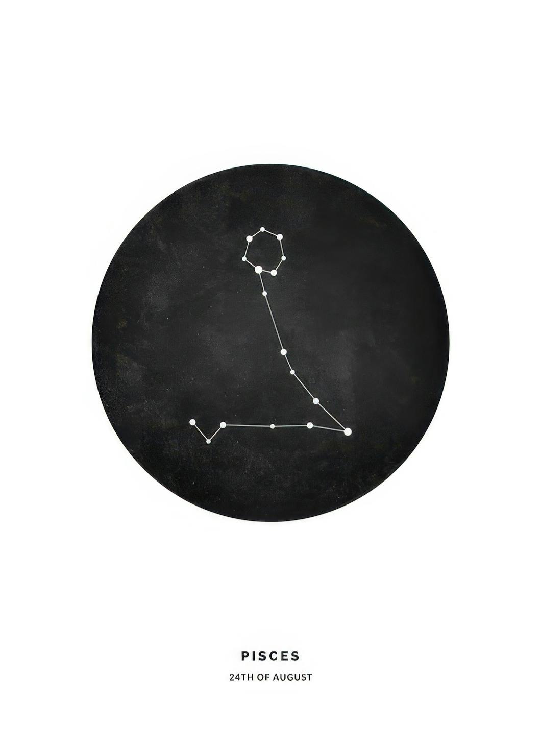 Prints - Star Sign Black Pisces Personal (30x40 cm) - Personalised prints