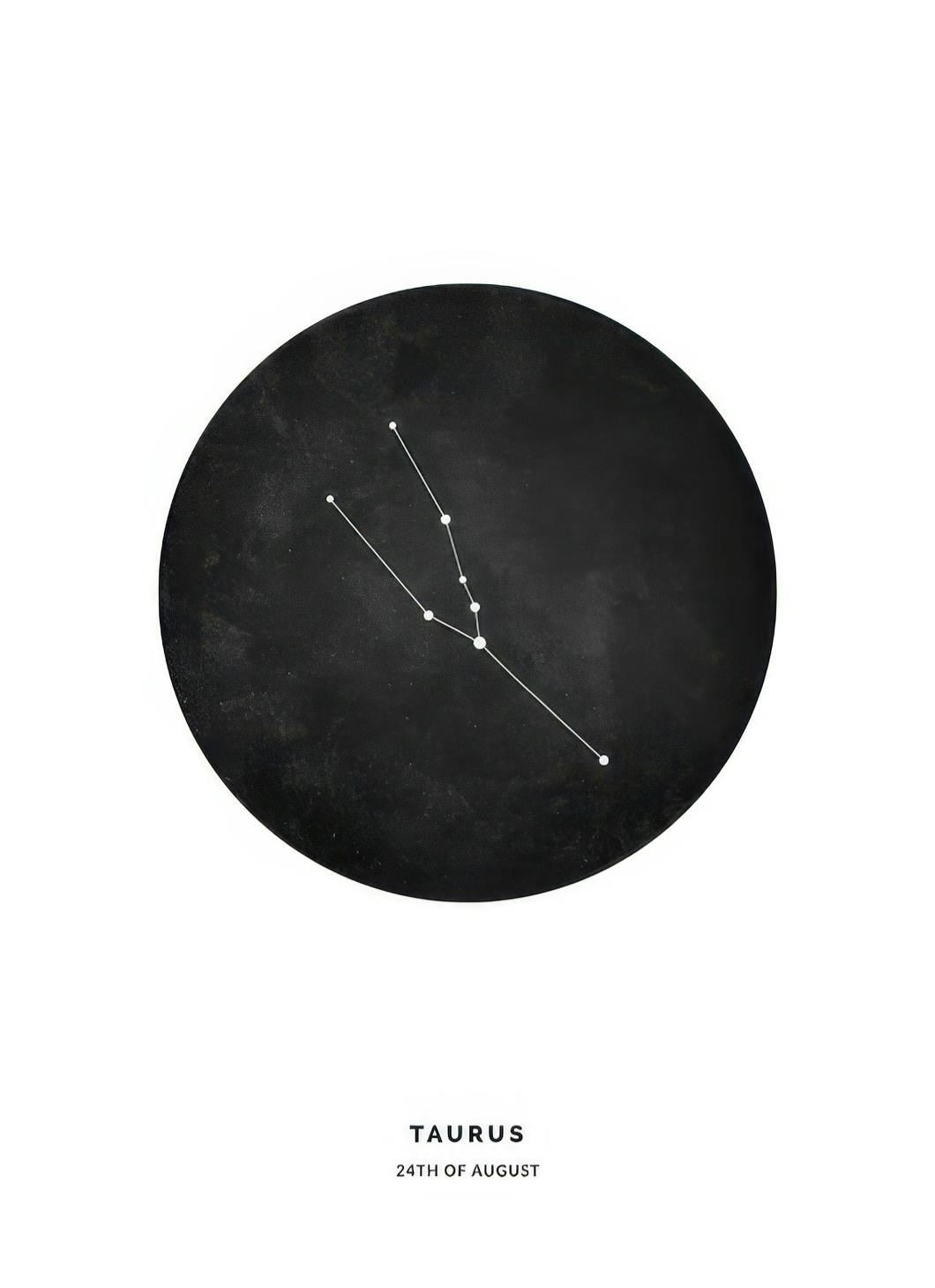 Prints - Star Sign Black Taurus Personal (50x70 cm) - Personalised prints