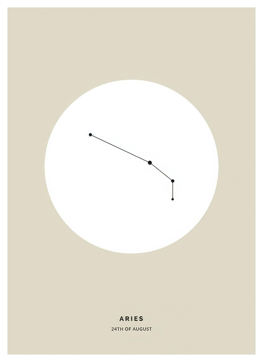 Prints - Star Sign Beige Aries Personal (50x70 cm) - Personalised prints