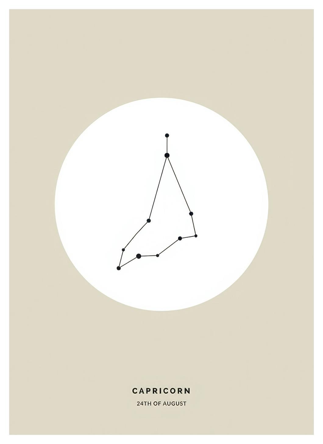Star Sign Beige Capricorn Personal Affiche (50x70 cm) - Affiches personnalisées