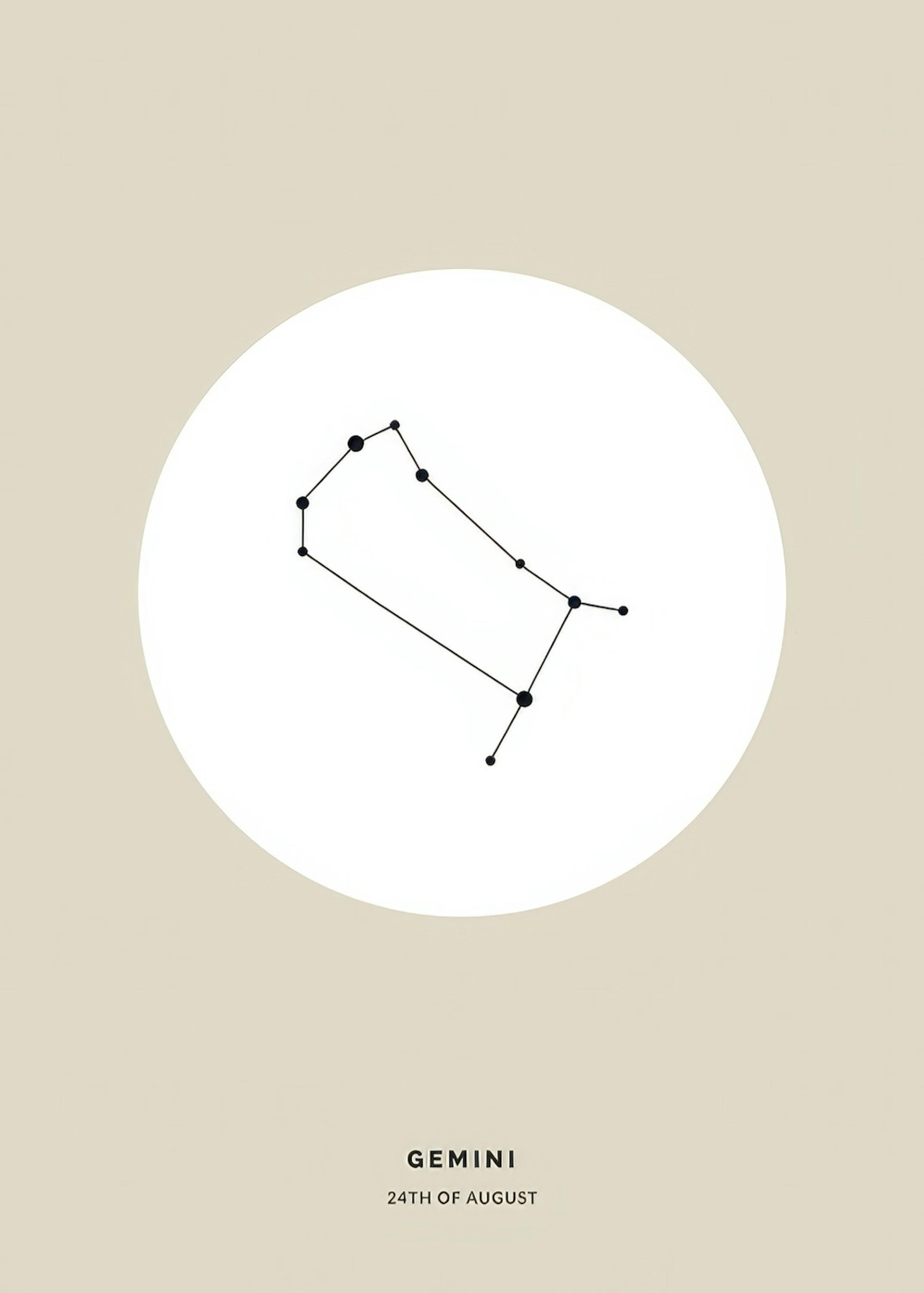 Star Sign Beige Gemini Personal Plagát 0