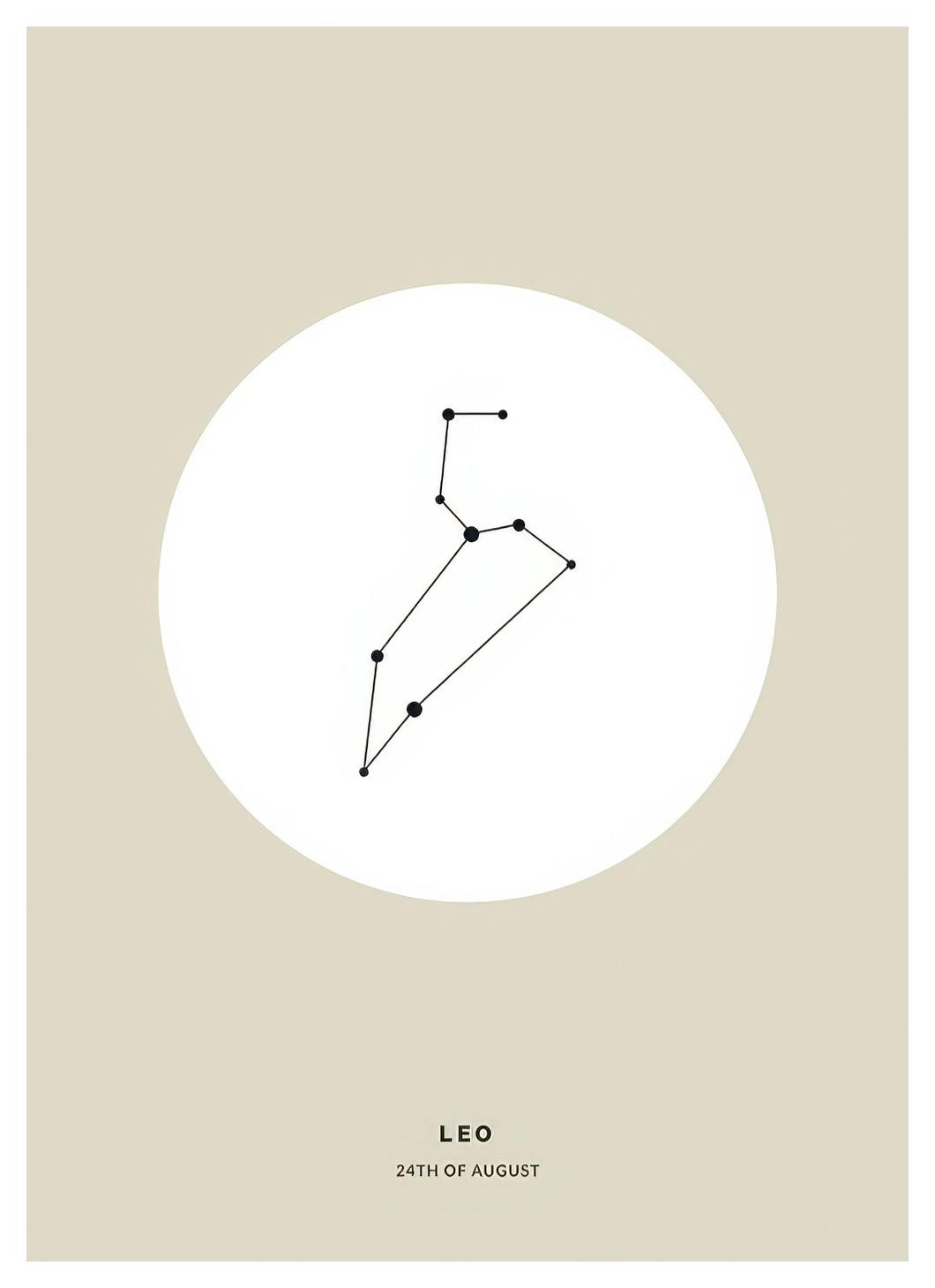 Prints - Star Sign Beige Leo Personal (30x40 cm) - Personalised prints