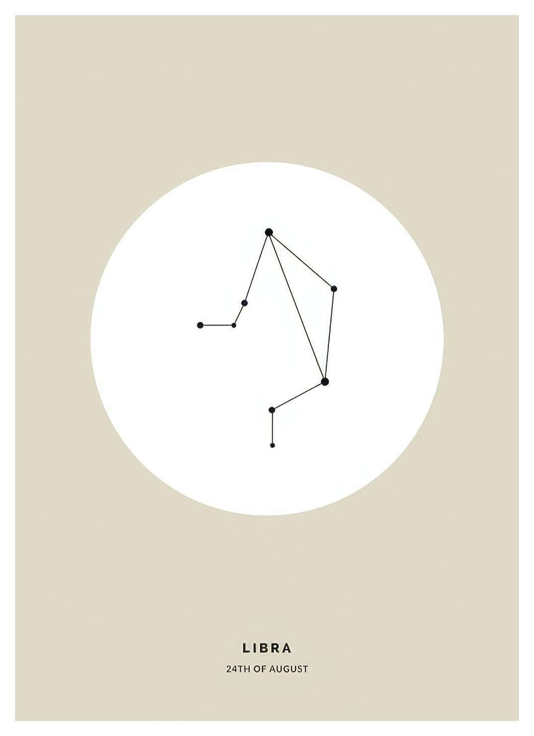 Prints - Star Sign Beige Libra Personal (30x40 cm) - Personalised prints