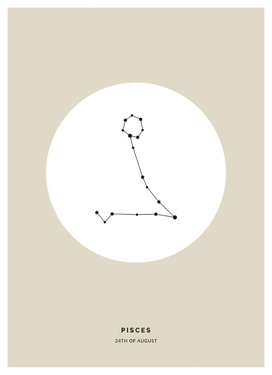 Prints - Star Sign Beige Pisces Personal (30x40 cm) - Personalised prints