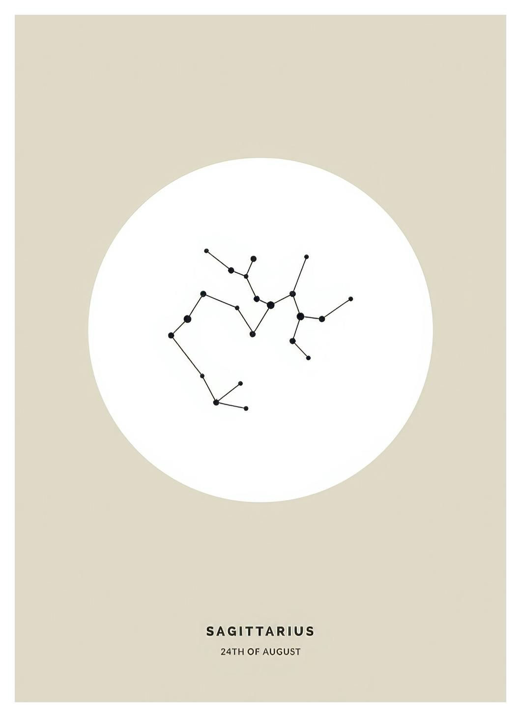 Personliga tavlor Star Sign Beige Sagittarius Personal Poster (30x40 cm)