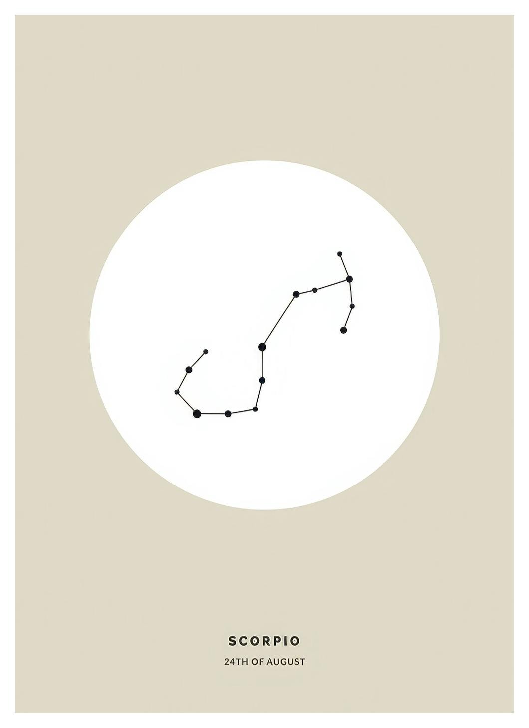 Star Sign Beige Scorpio Personal Affiche (50x70 cm) - Affiches personnalisées