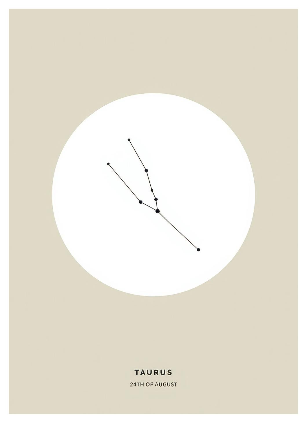 Star Sign Beige Taurus Personal Poster (50x70 cm) - Gepersonaliseerde posters