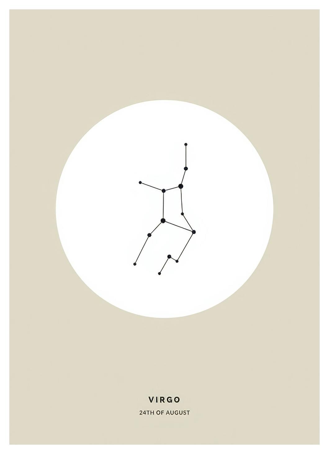 Prints - Star Sign Beige Virgo Personal (30x40 cm) - Personalised prints