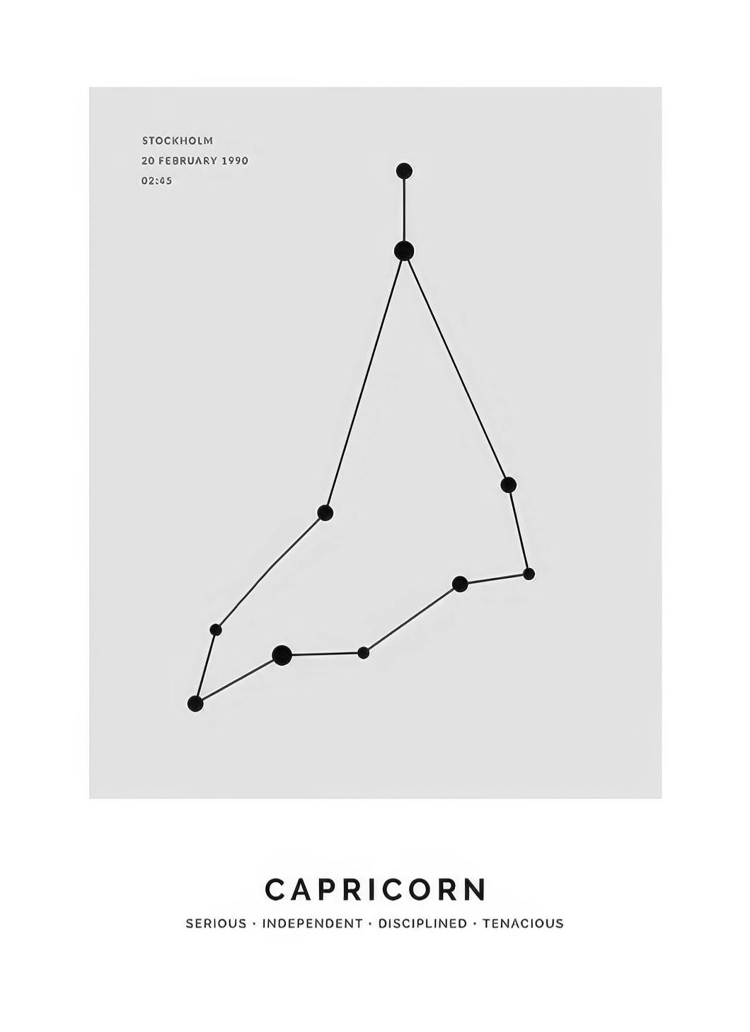 Constellation Grey Capricorn Personal Poster (50x70 cm) - Gepersonaliseerde posters