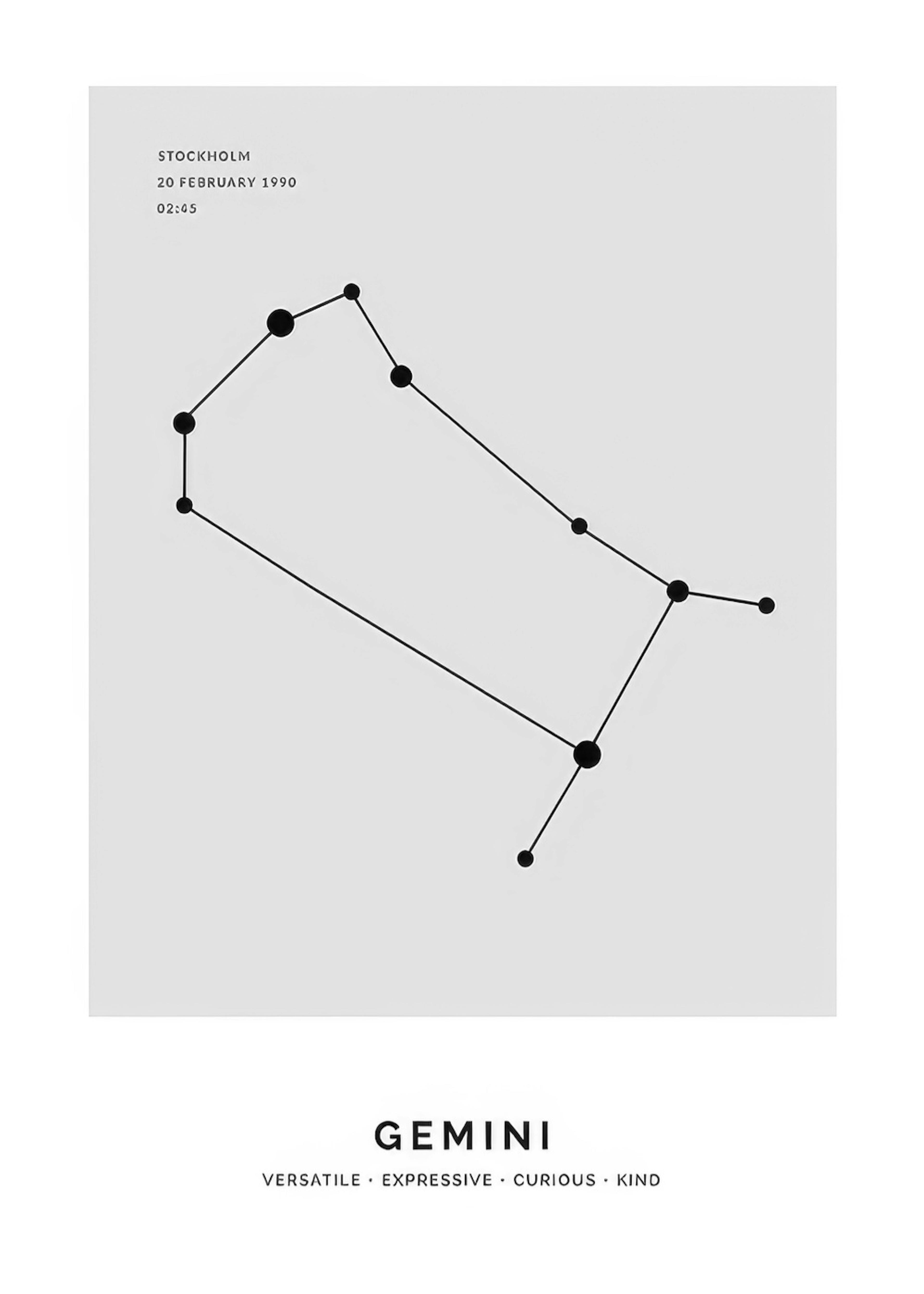 Constellation Grey Gemini Personal Poster 0